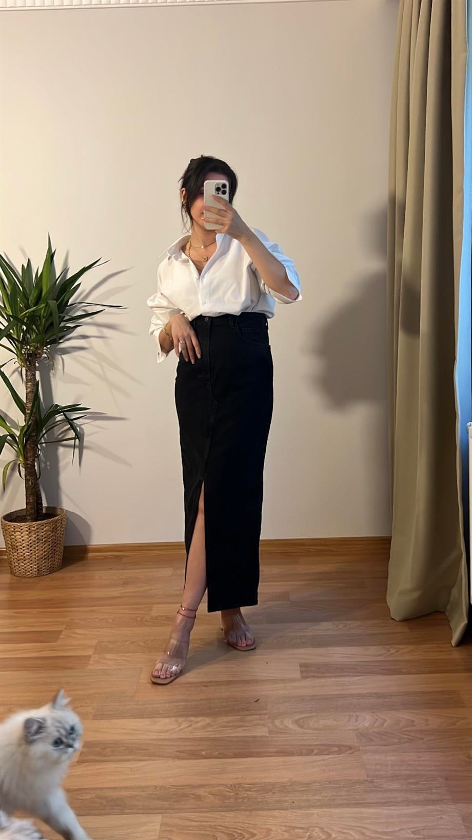 GO ANTRASİT DENİM ETEK