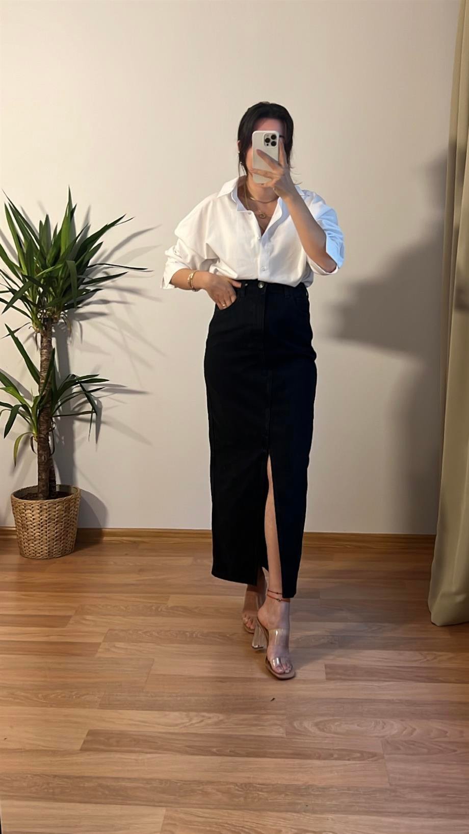 GO ANTRASİT DENİM ETEK