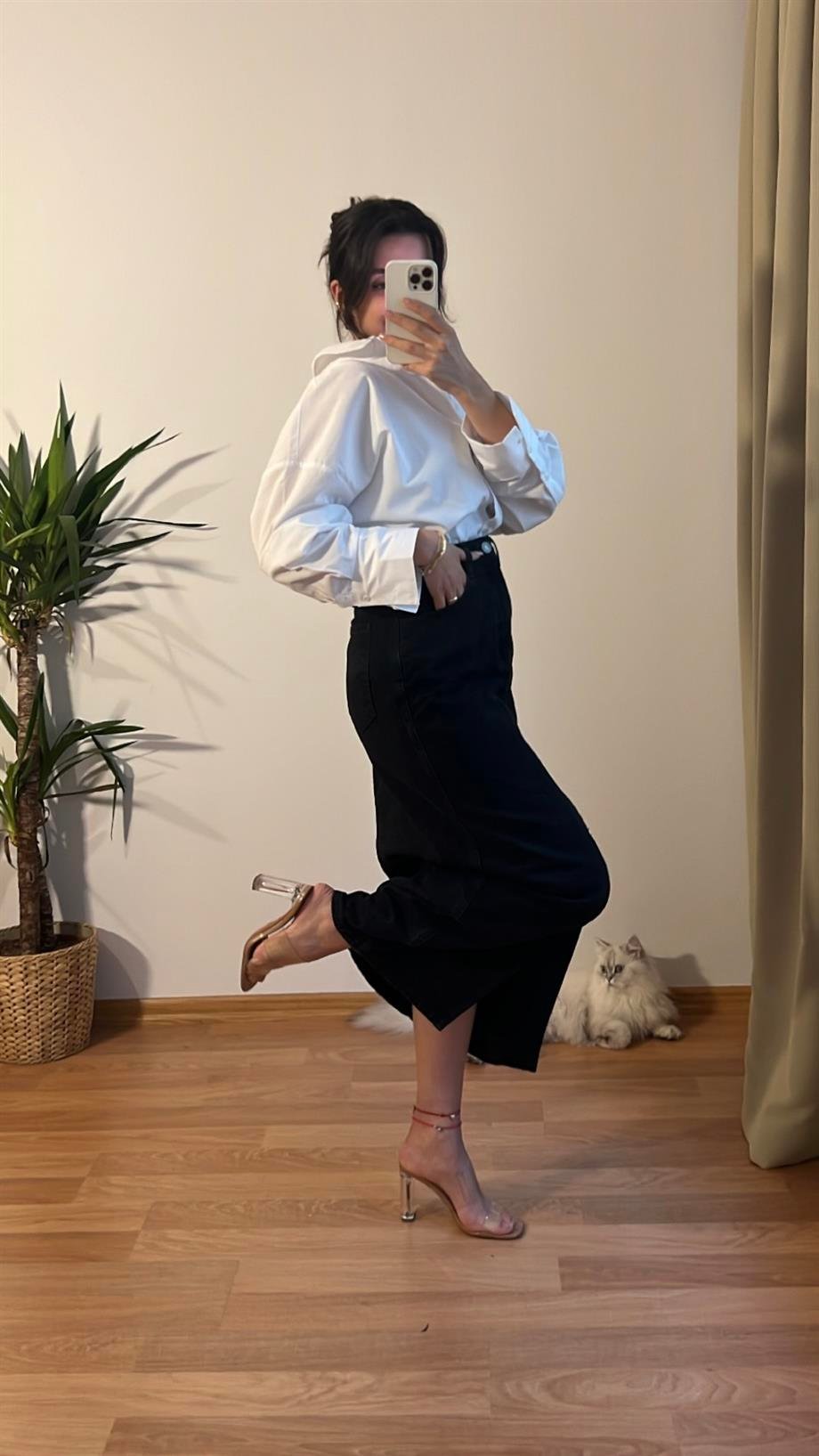 GO ANTRASİT DENİM ETEK