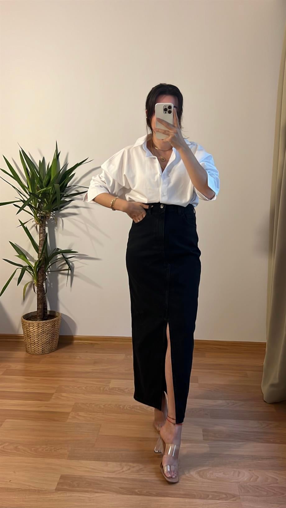 GO ANTRASİT DENİM ETEK