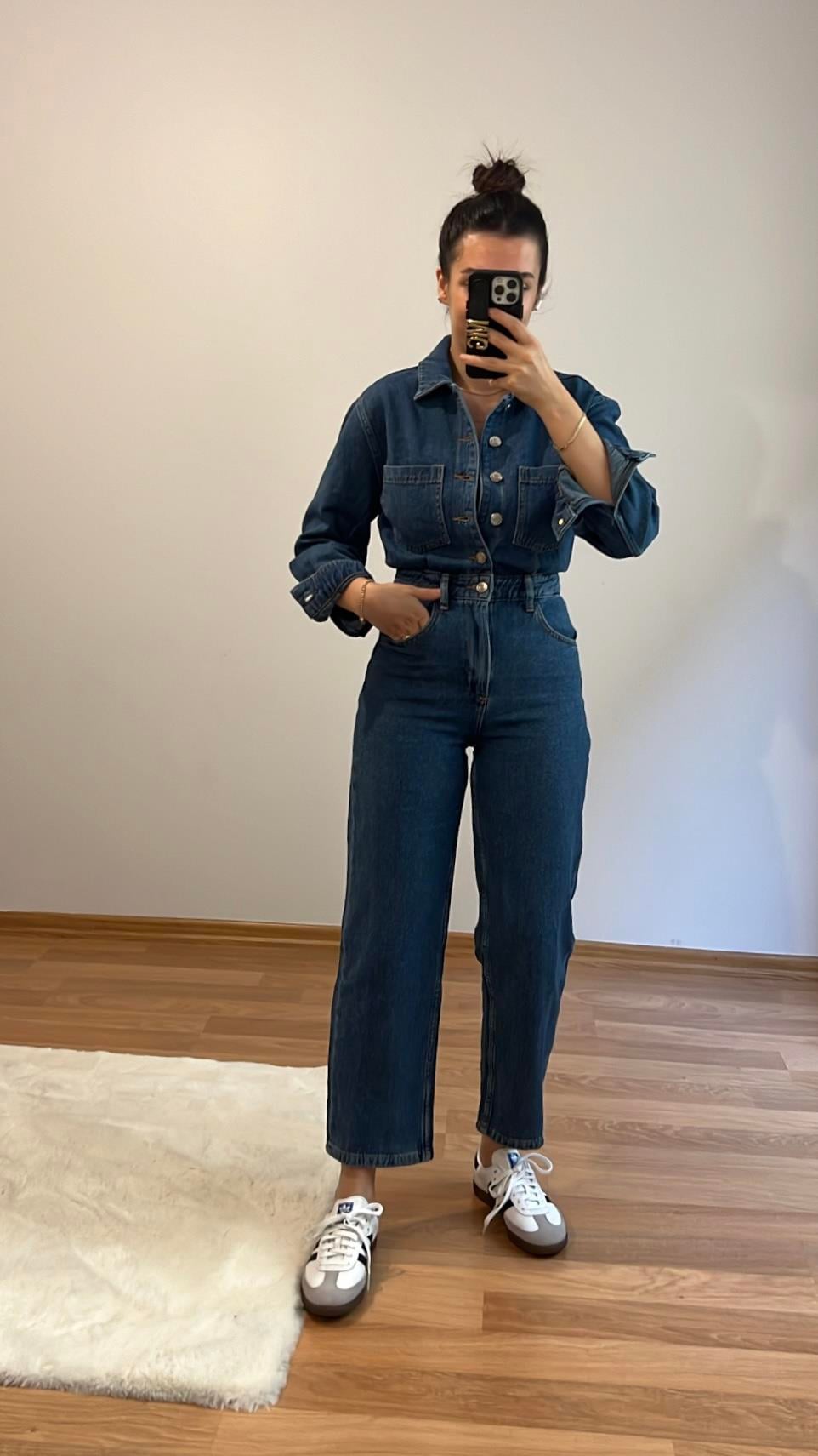 GO/M LACİ DENİM TULUM 