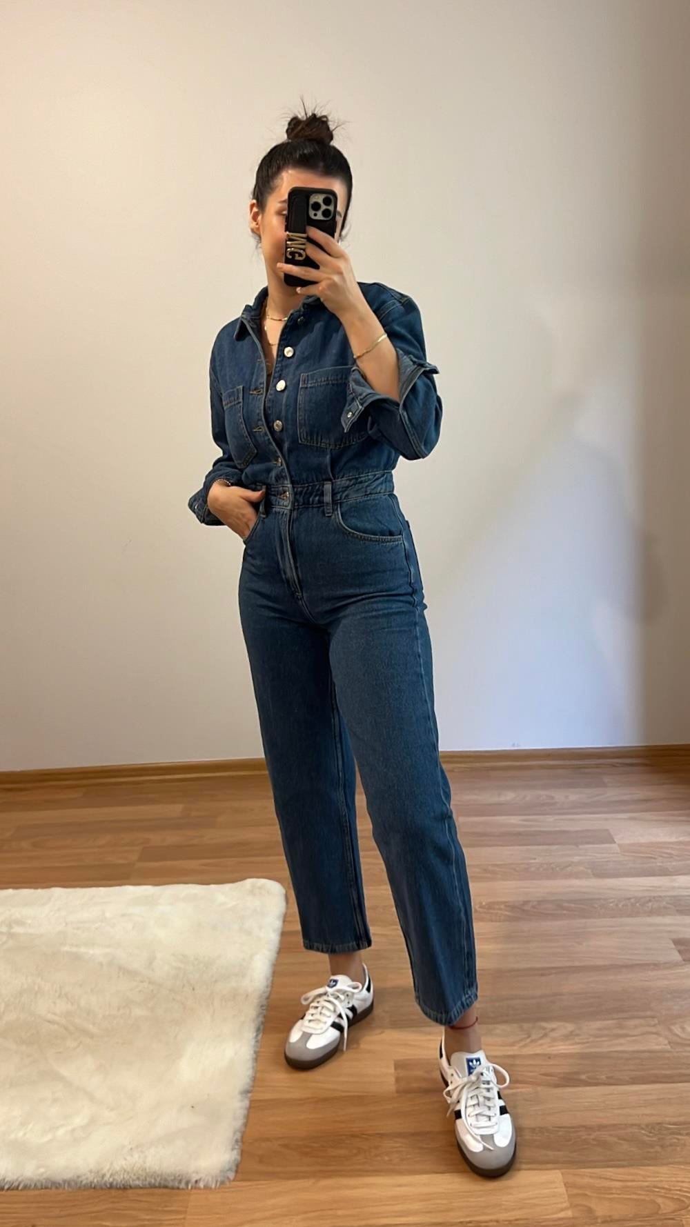 GO/M LACİ DENİM TULUM 