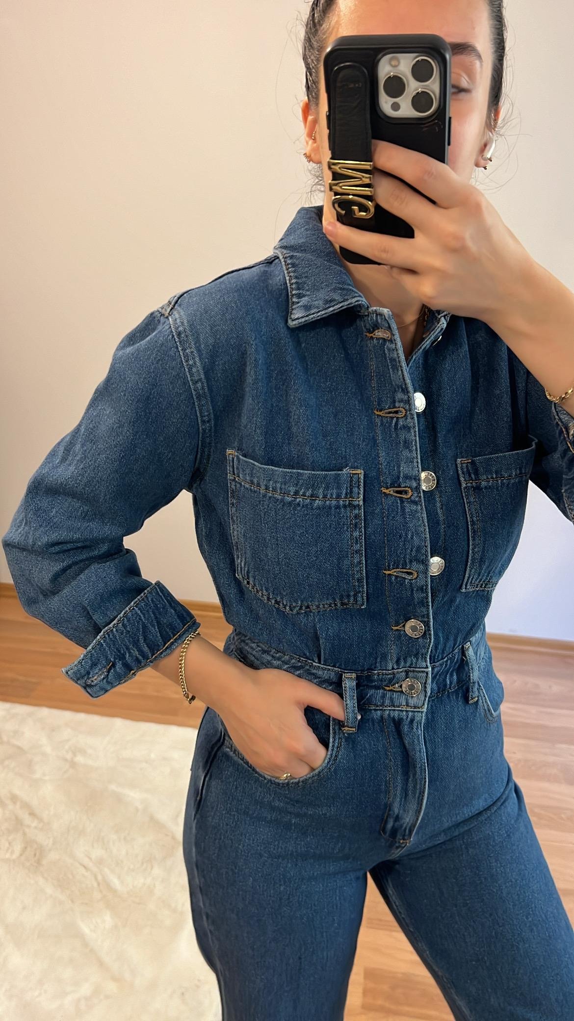 GO/M LACİ DENİM TULUM 