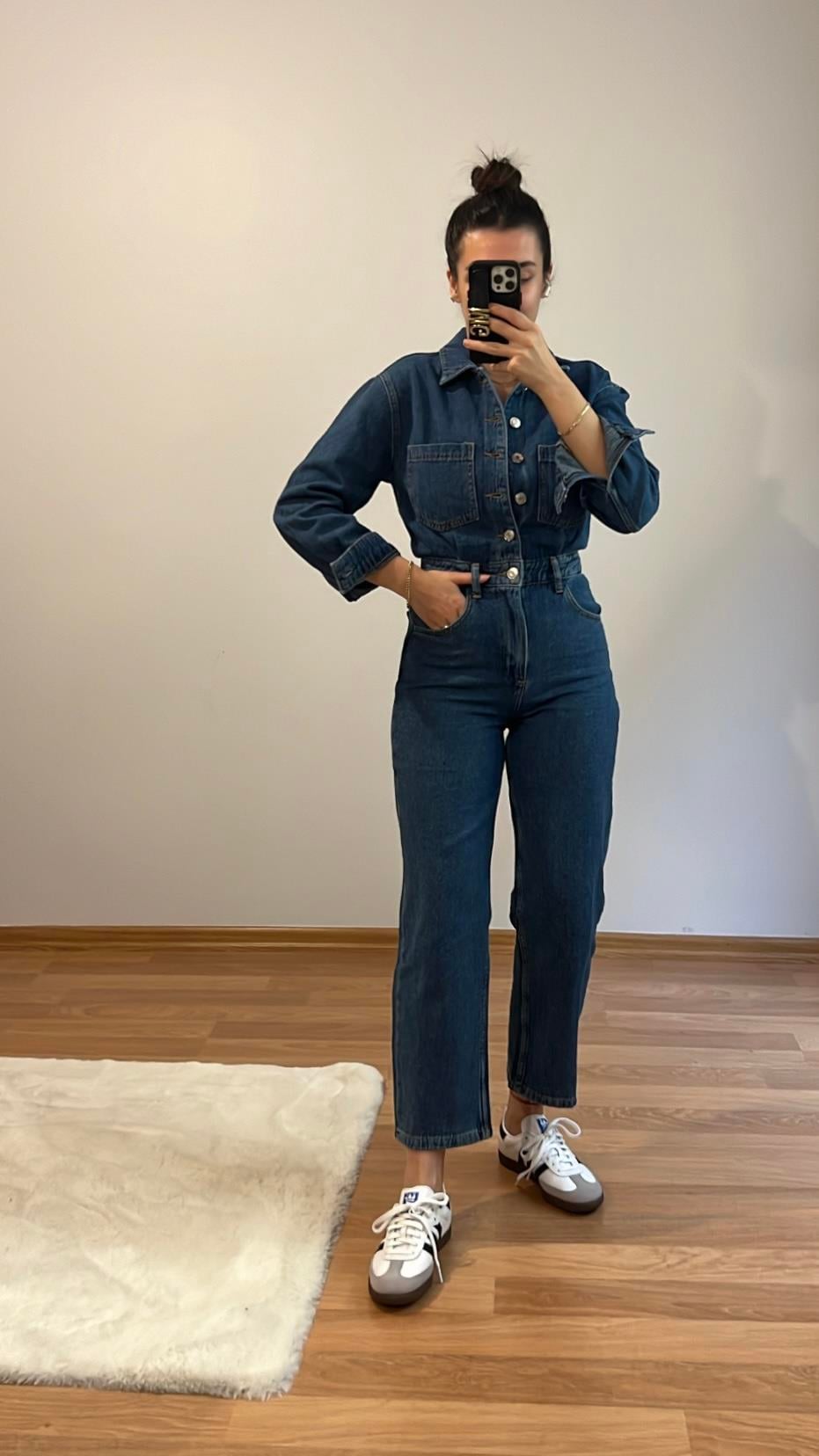 GO/M LACİ DENİM TULUM 