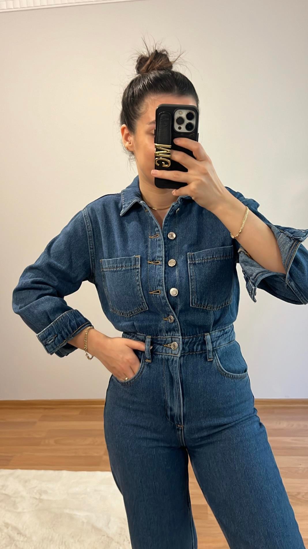 GO/M LACİ DENİM TULUM 