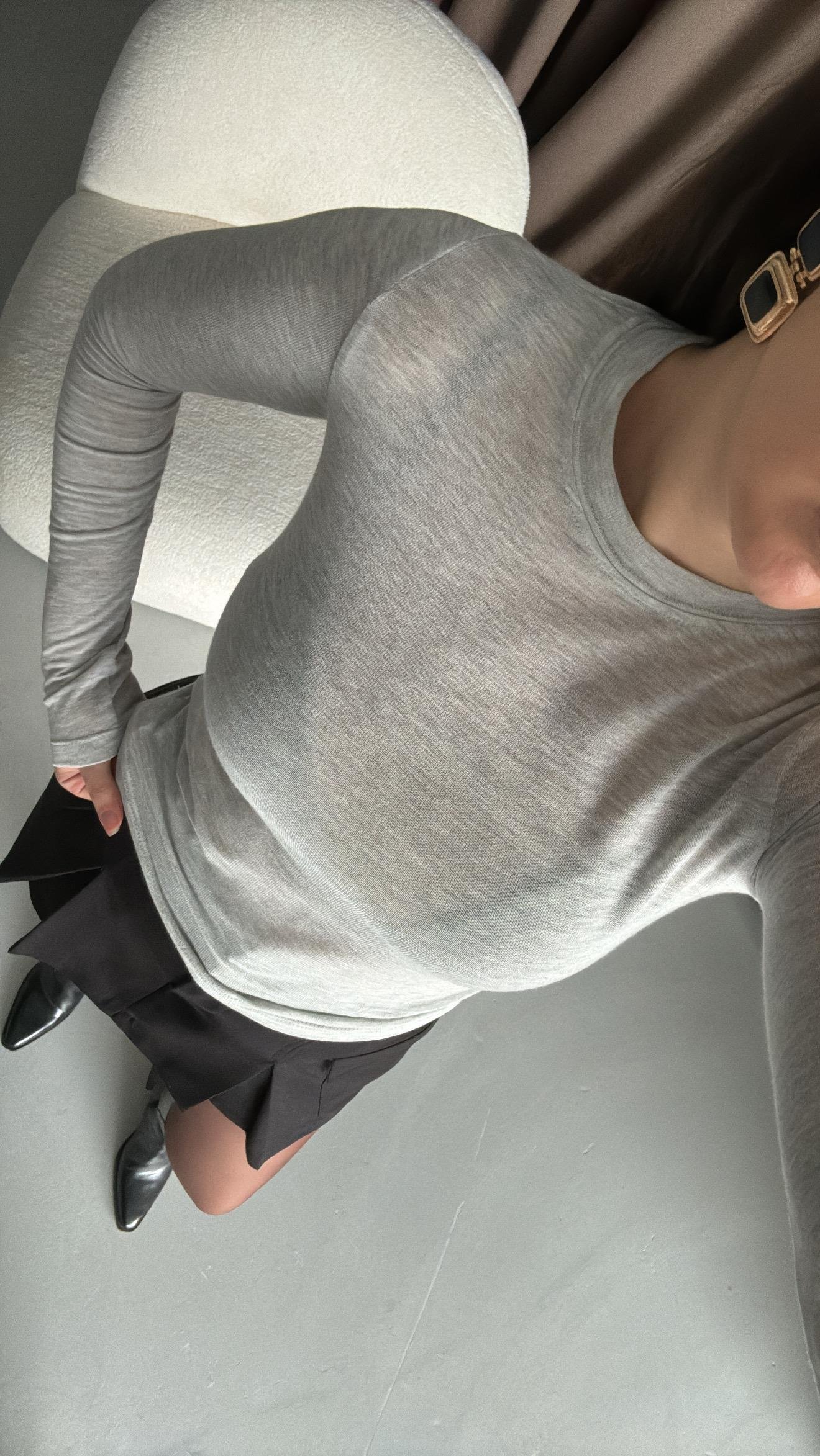 Gri Basıc Transparan Body 