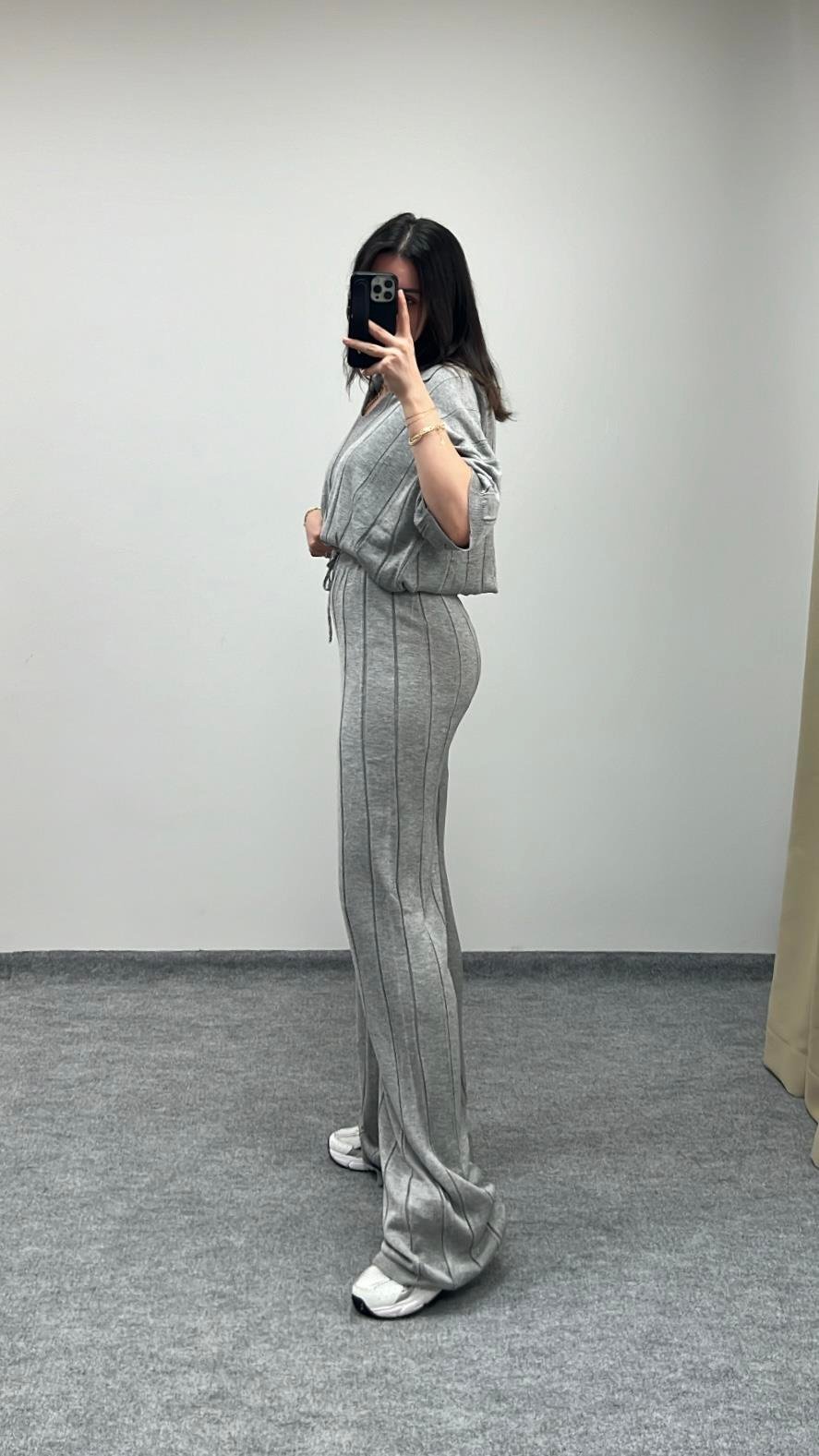 Gri Triko Basıc/Palazzo Takım