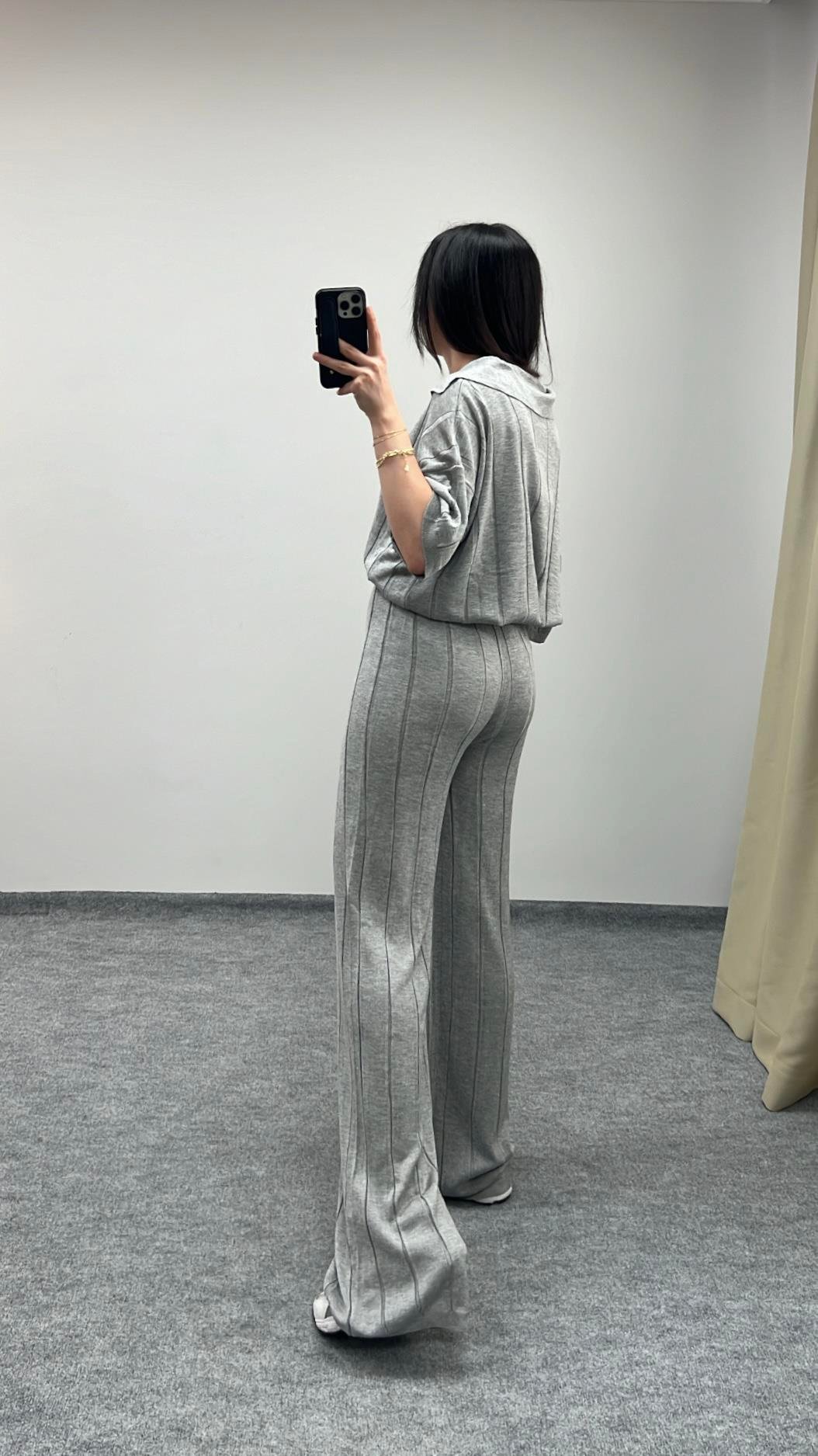 Gri Triko Basıc/Palazzo Takım