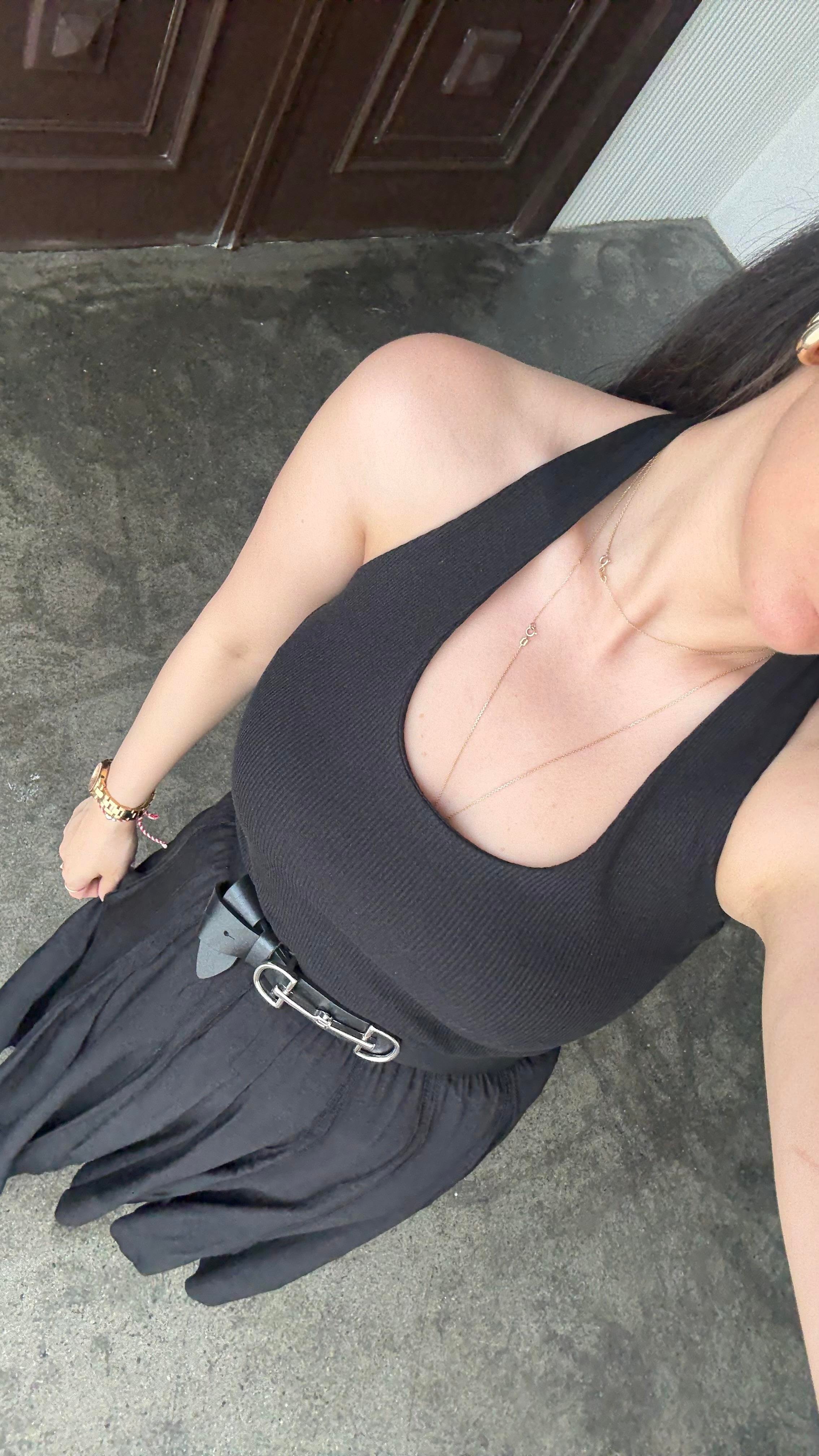 Halter Yaka Siyah Top