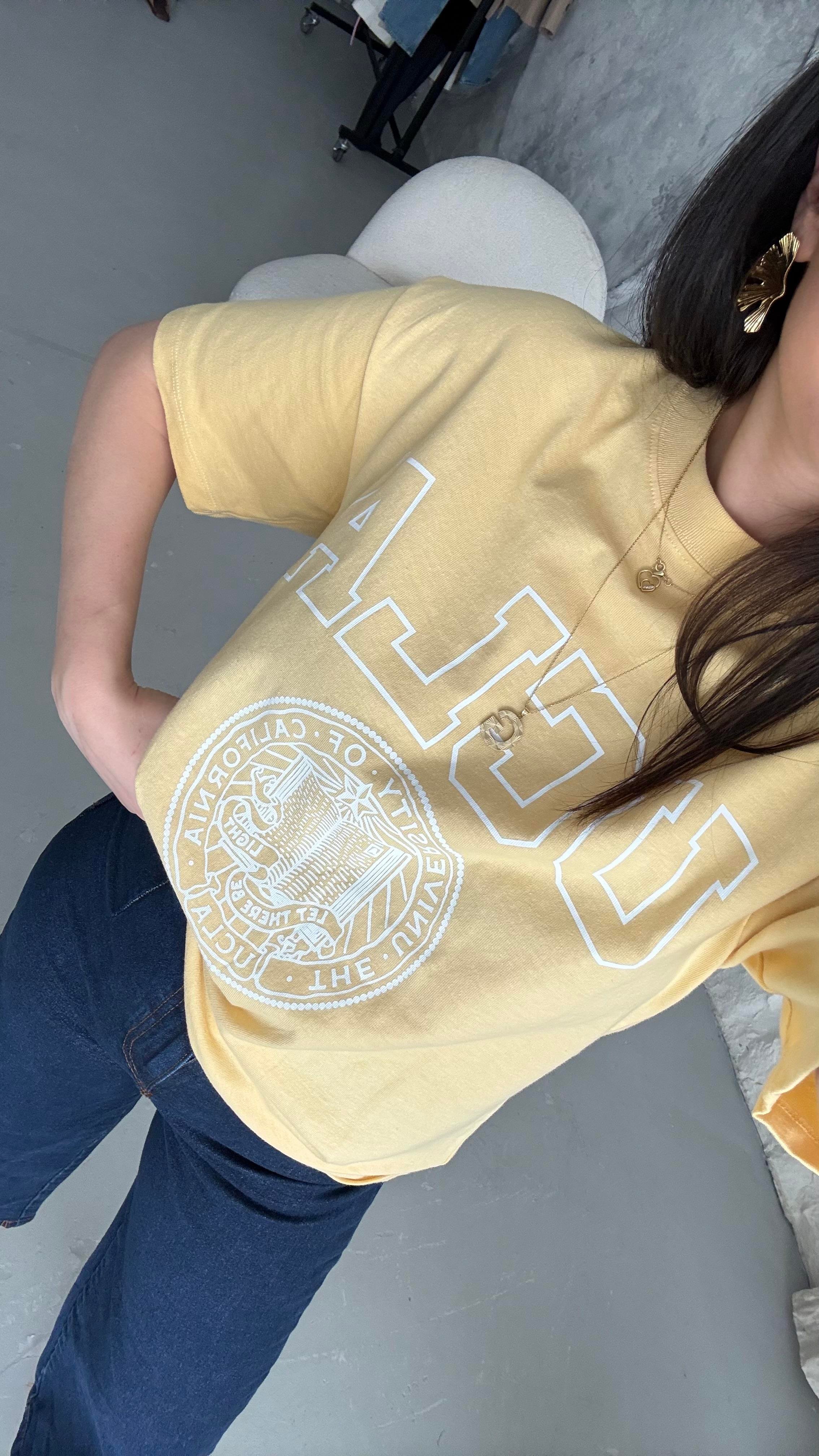 Hn Sarı Baskı Detaylı Basıc Tişört