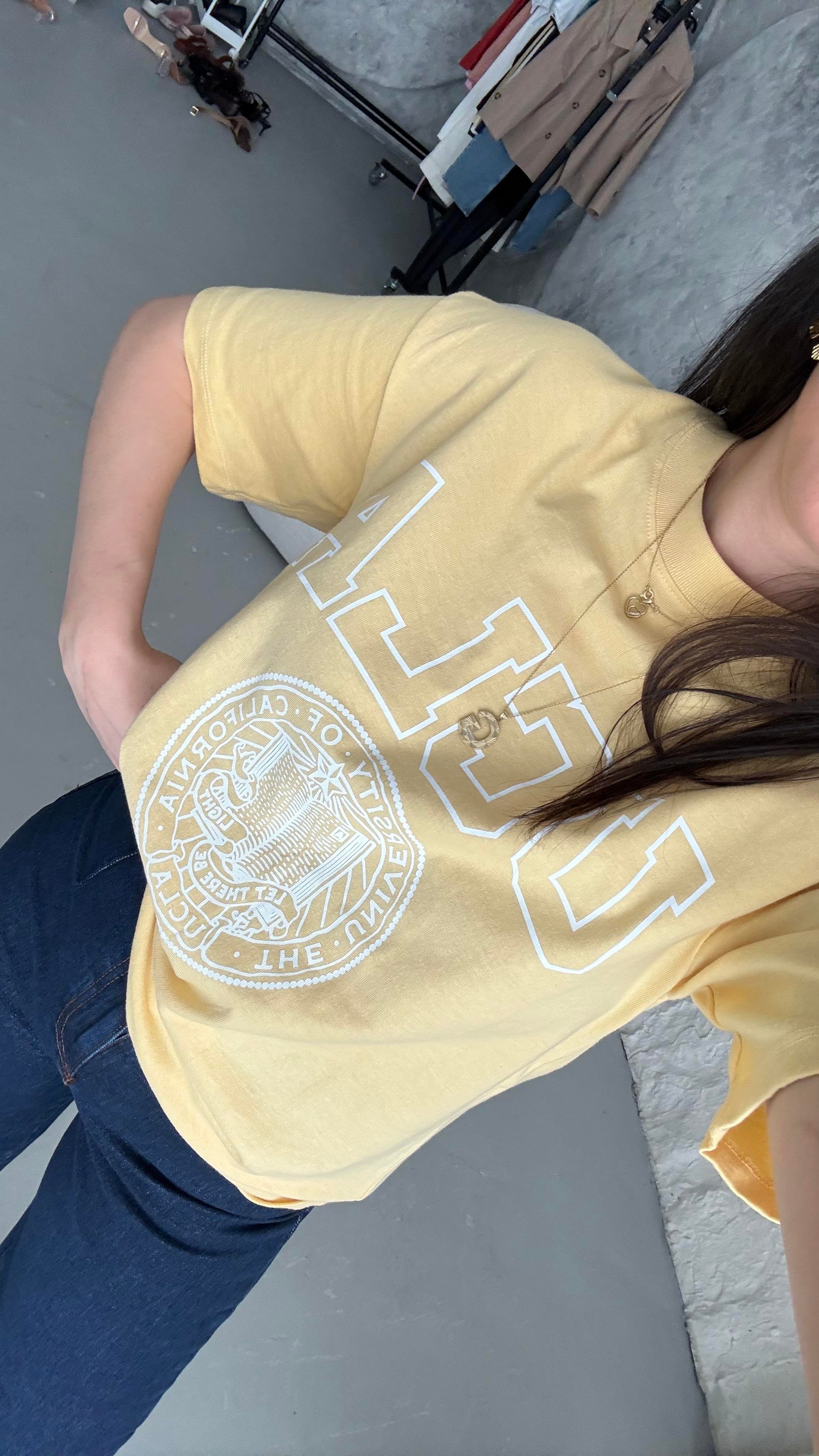 Hn Sarı Baskı Detaylı Basıc Tişört