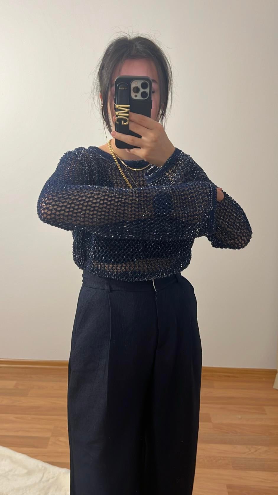 INDIGO AJURLU SİMLİ TRİKO