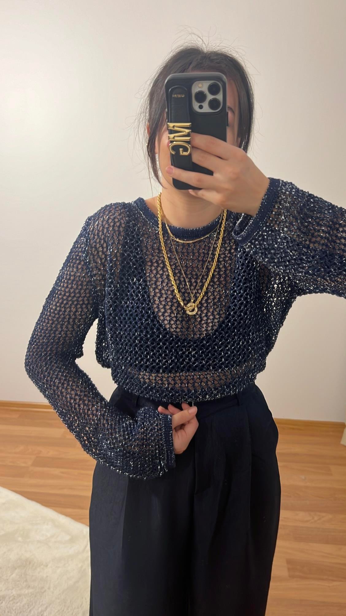 INDIGO AJURLU SİMLİ TRİKO