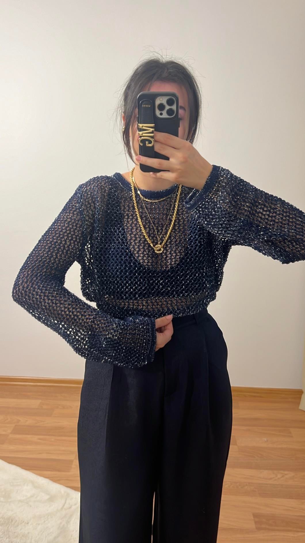 INDIGO AJURLU SİMLİ TRİKO