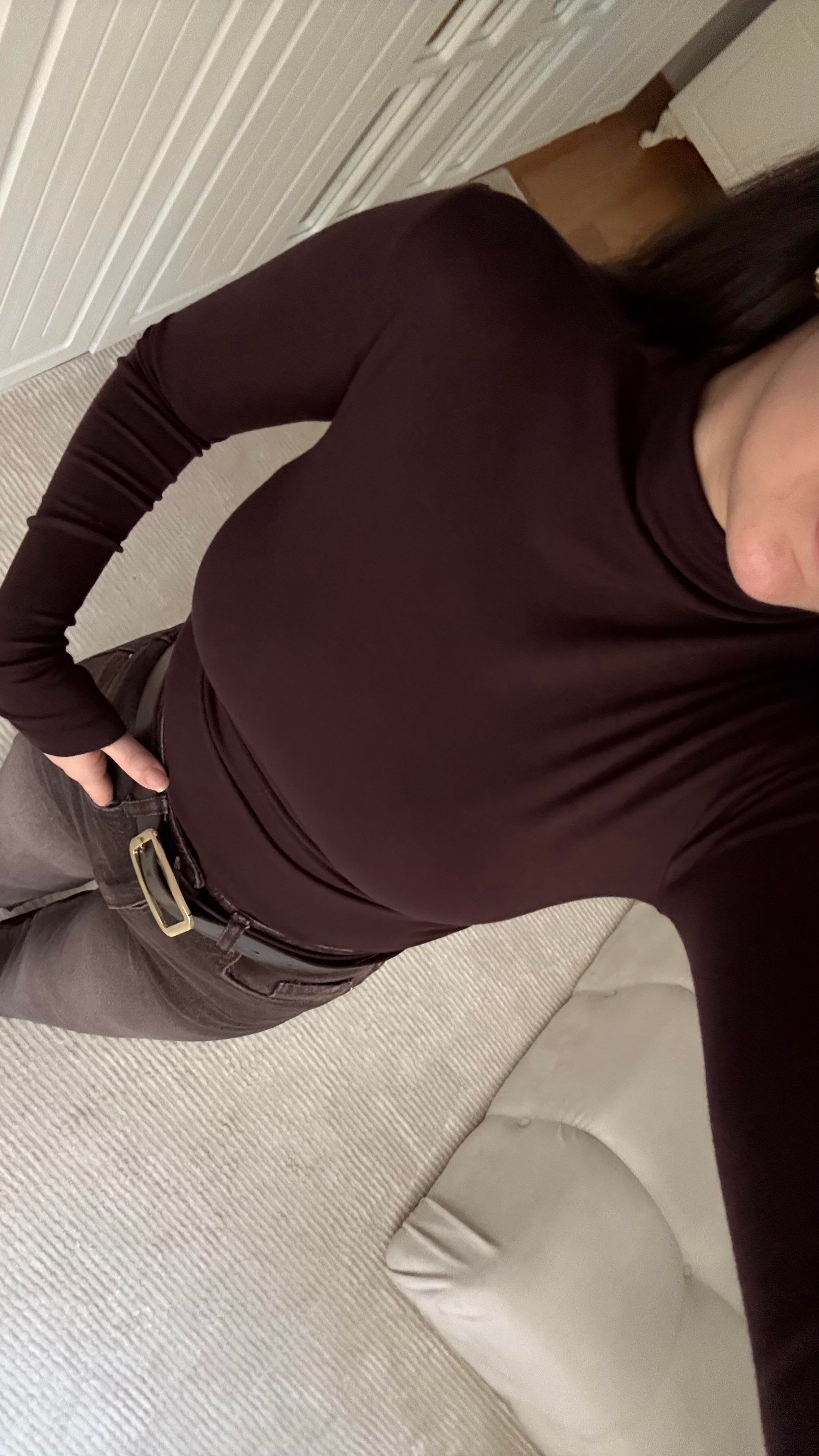 Kahve Dik Yaka Drapeli Bluz