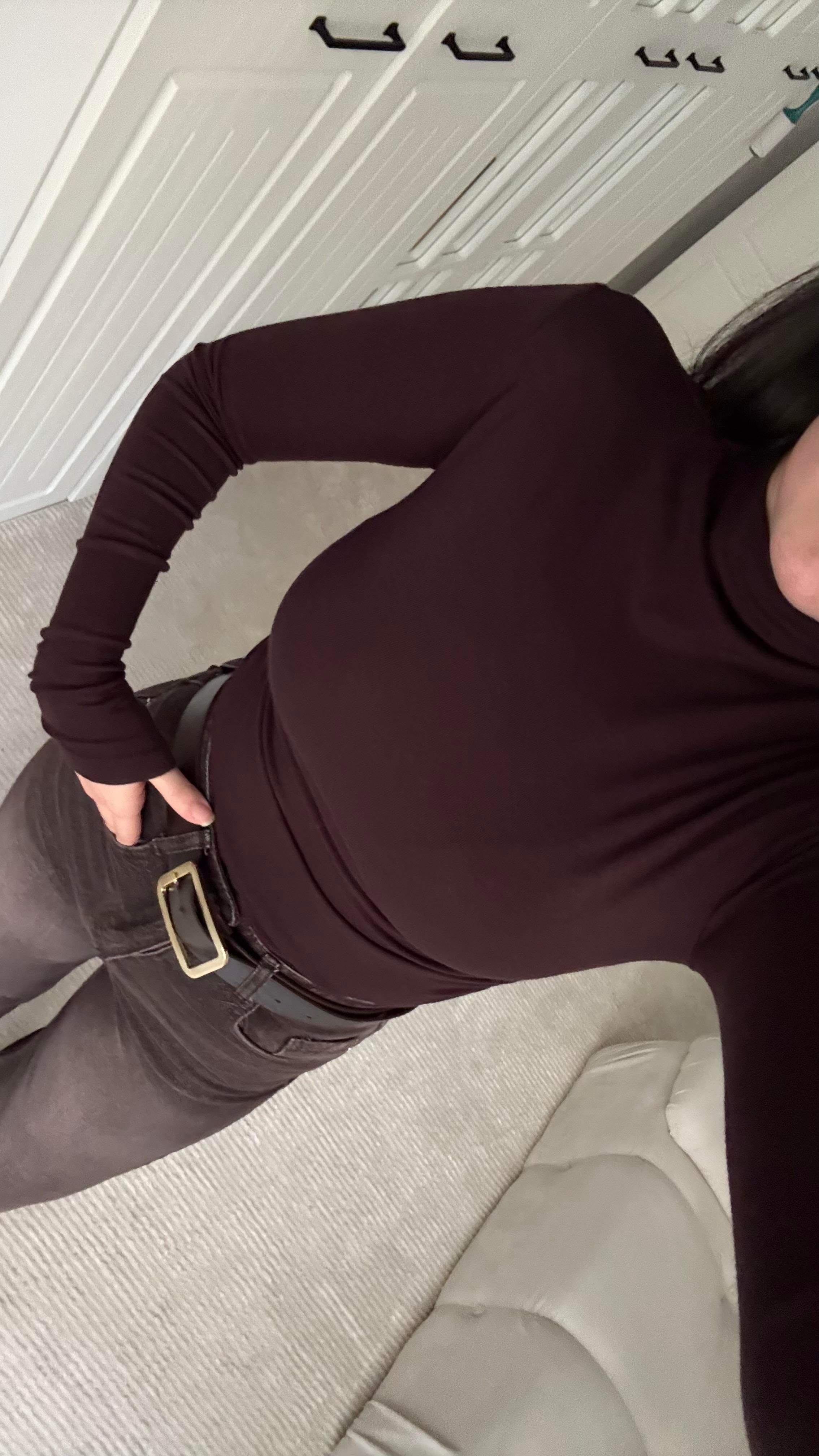 Kahve Dik Yaka Drapeli Bluz