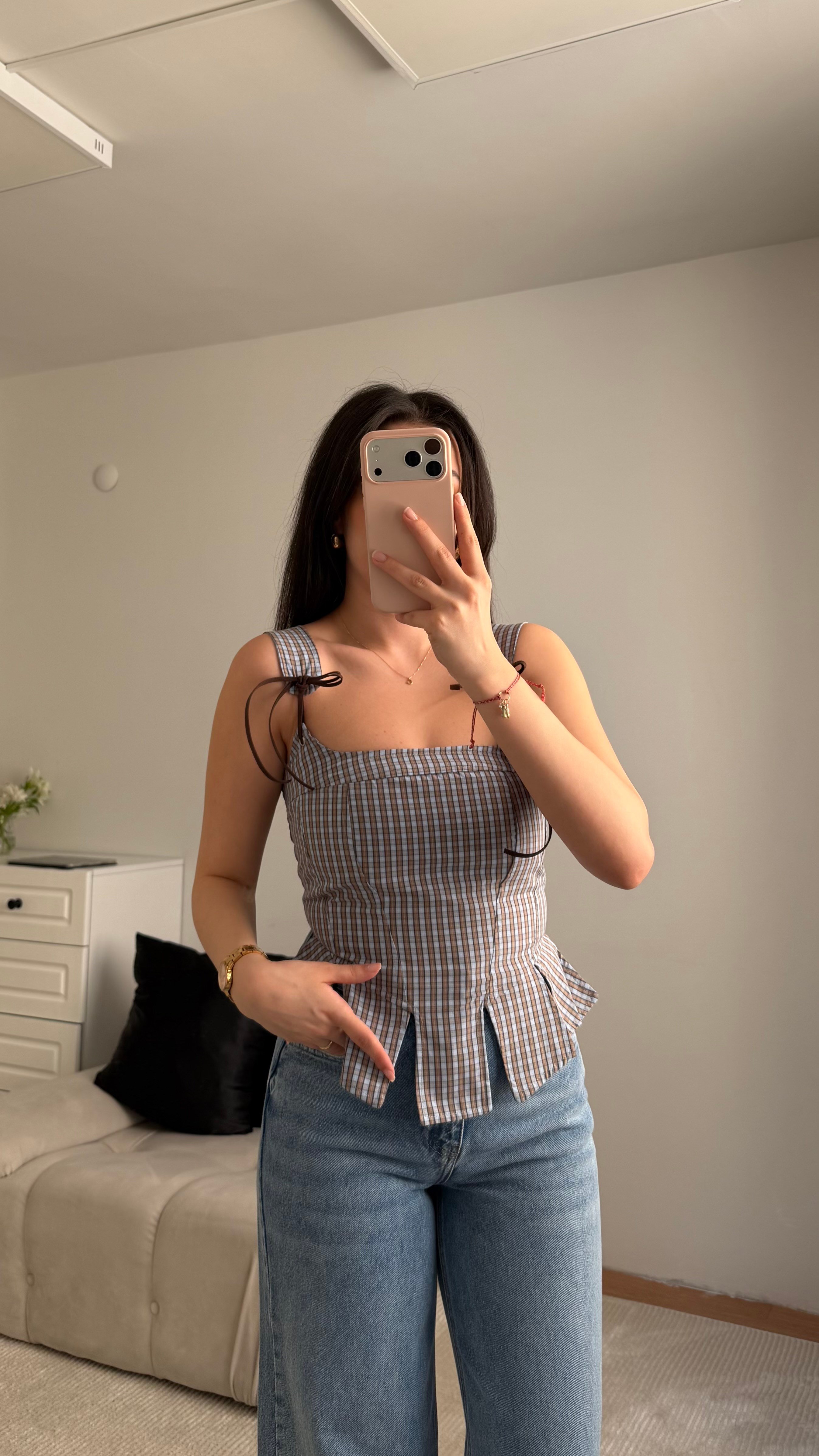 Kahve Mavi  Peplum Potikare Korse