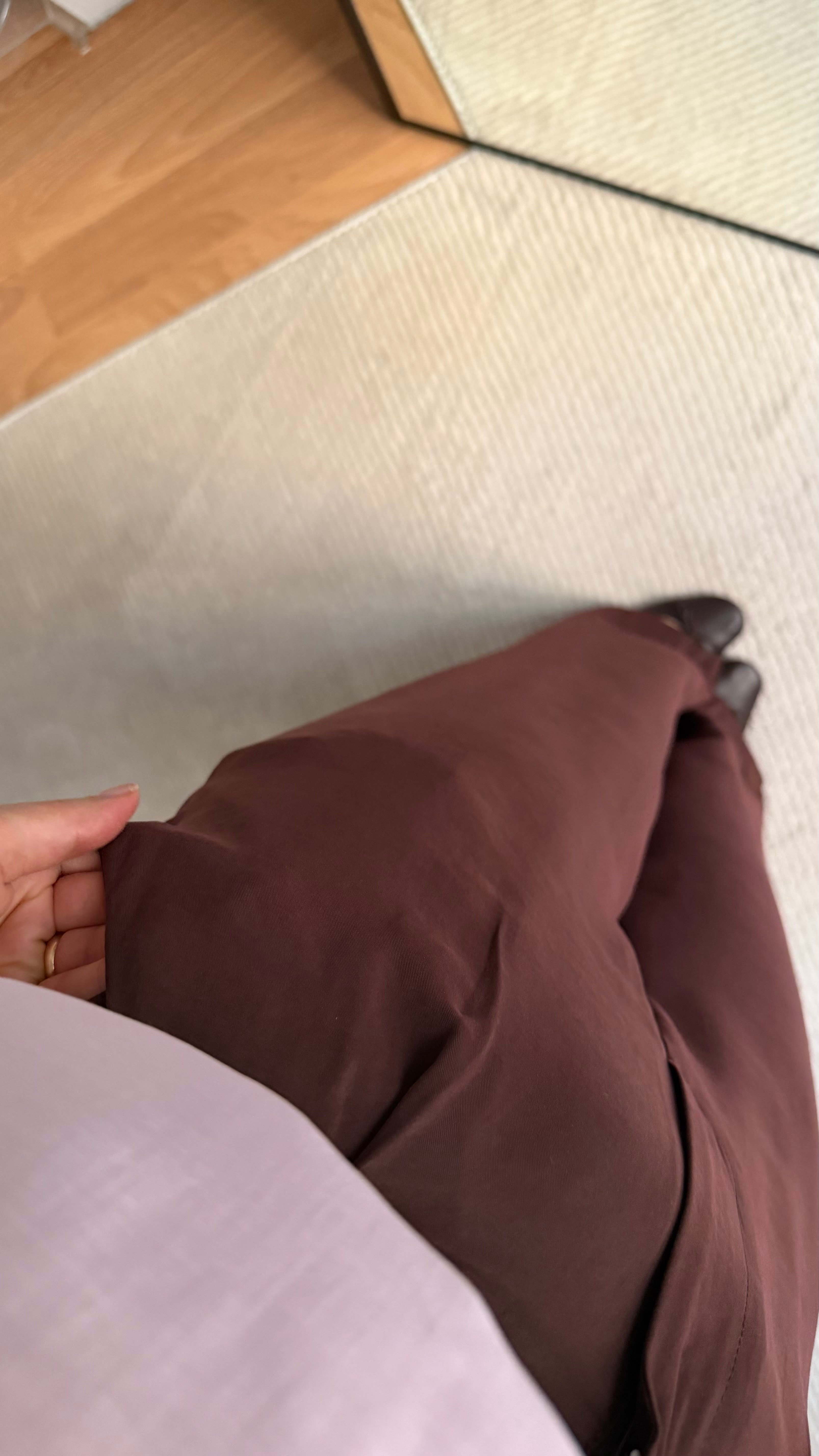 Kahve Pensli Yüksek Bel Pantolon 
