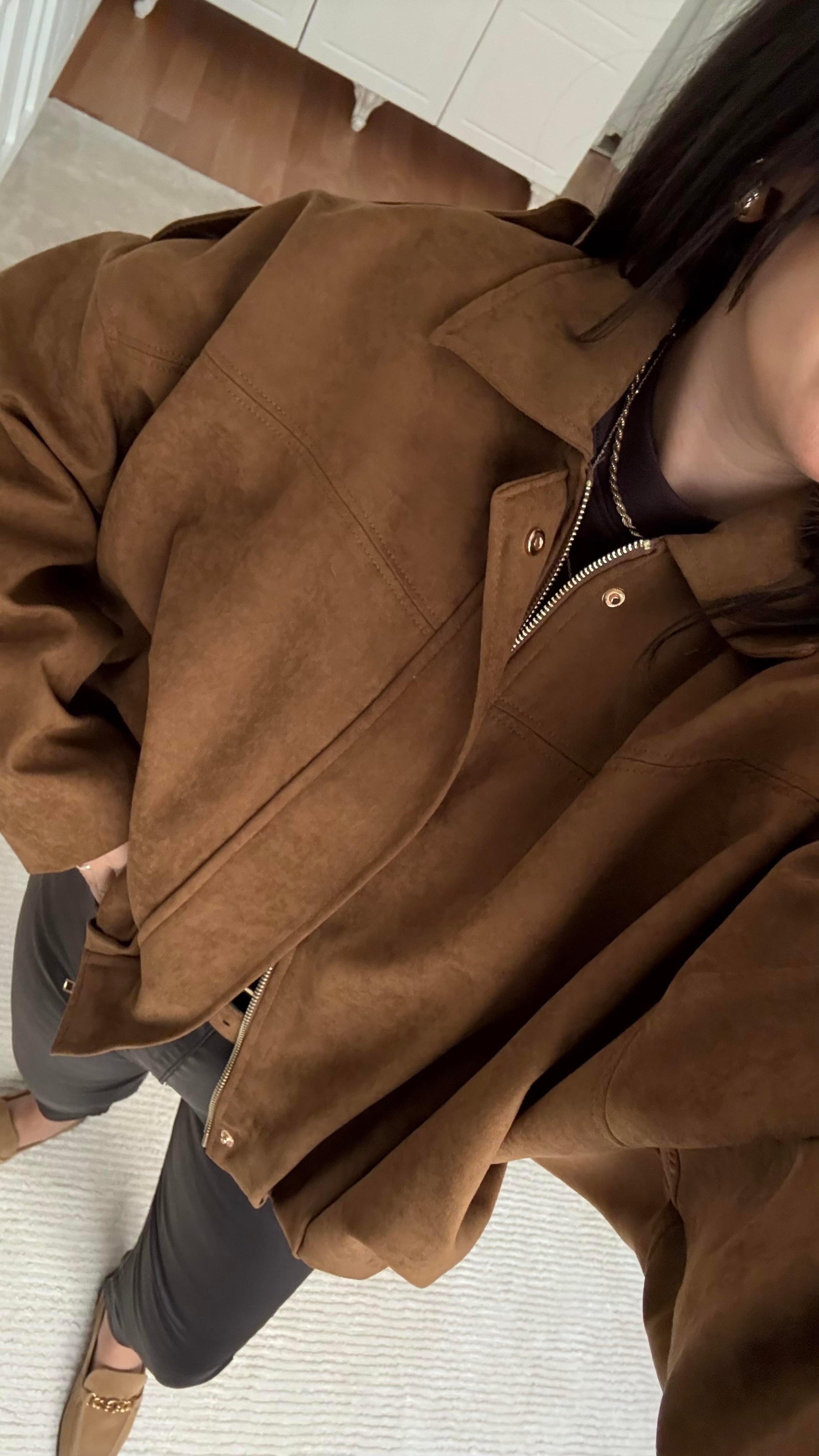 Kahve Süet Bomber Ceket