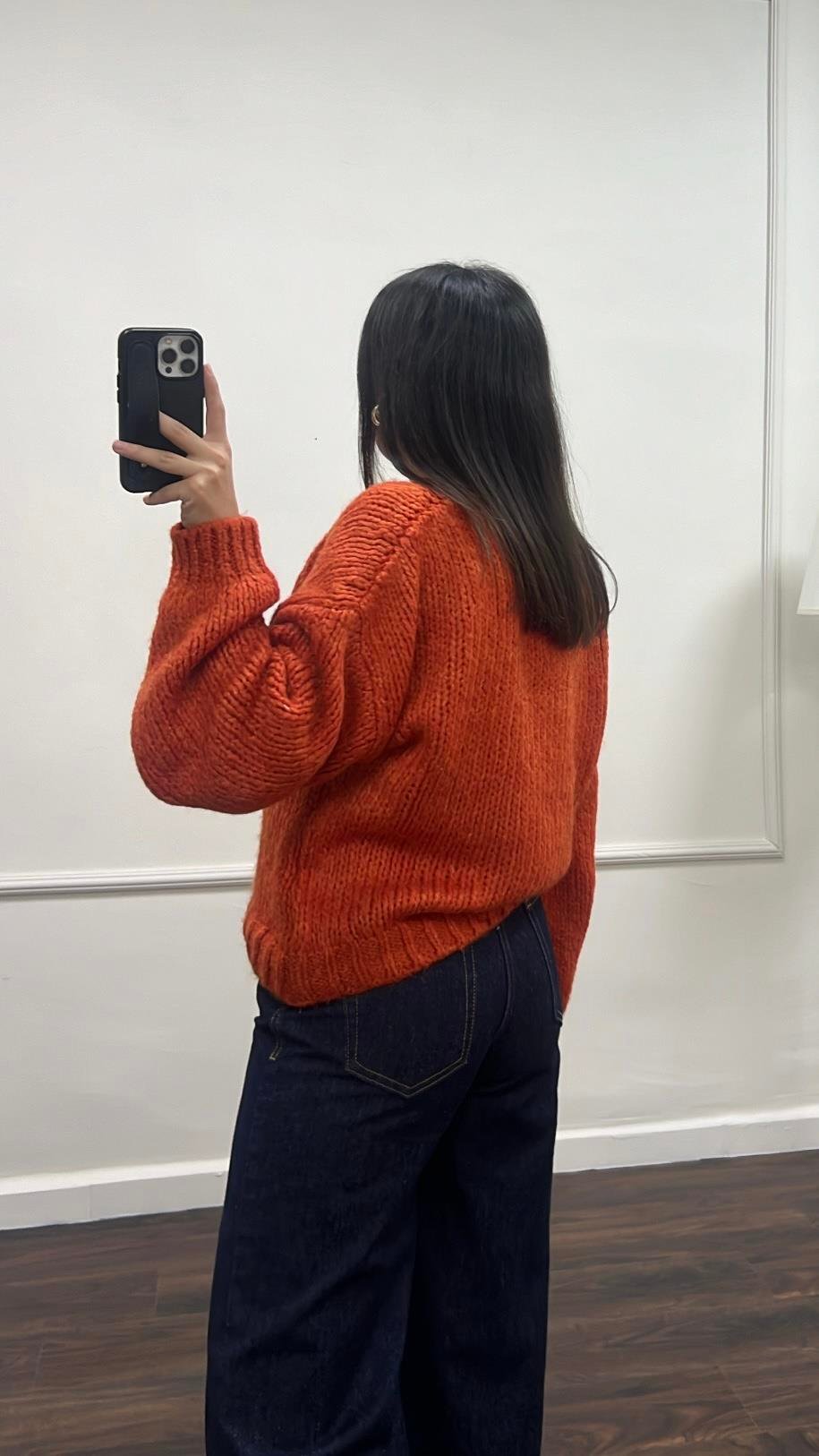 Kiremit Triko Örme Kazak