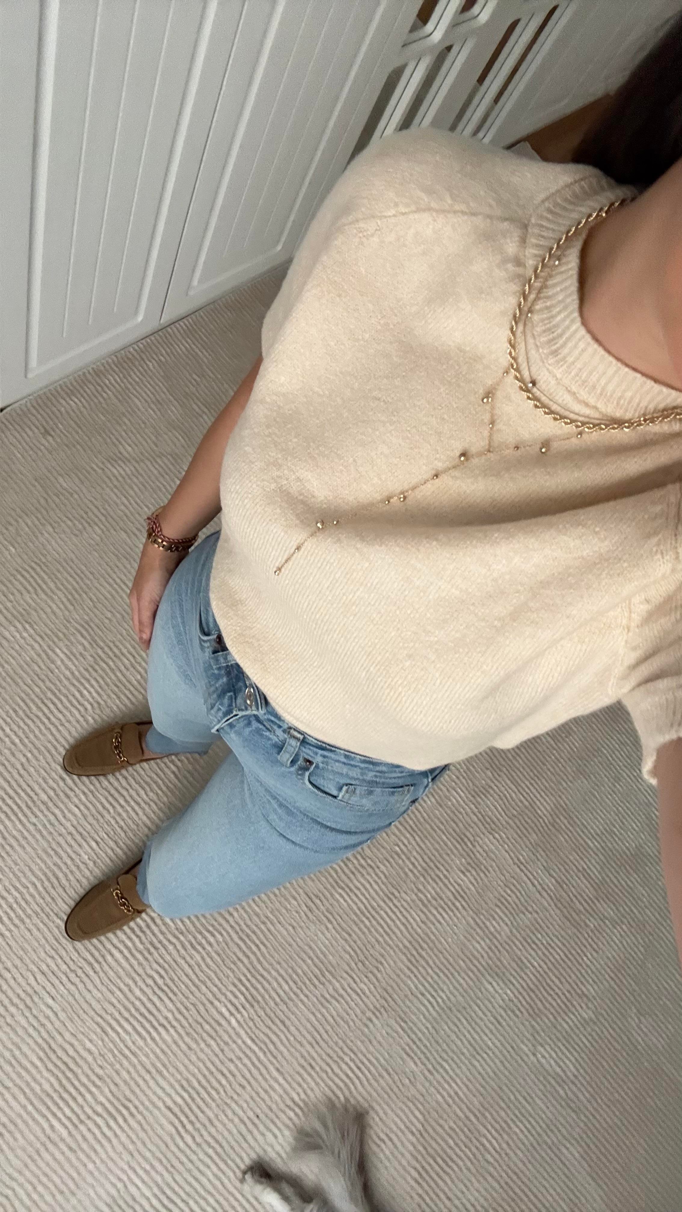 Kısa Kol Ekru Örme Triko