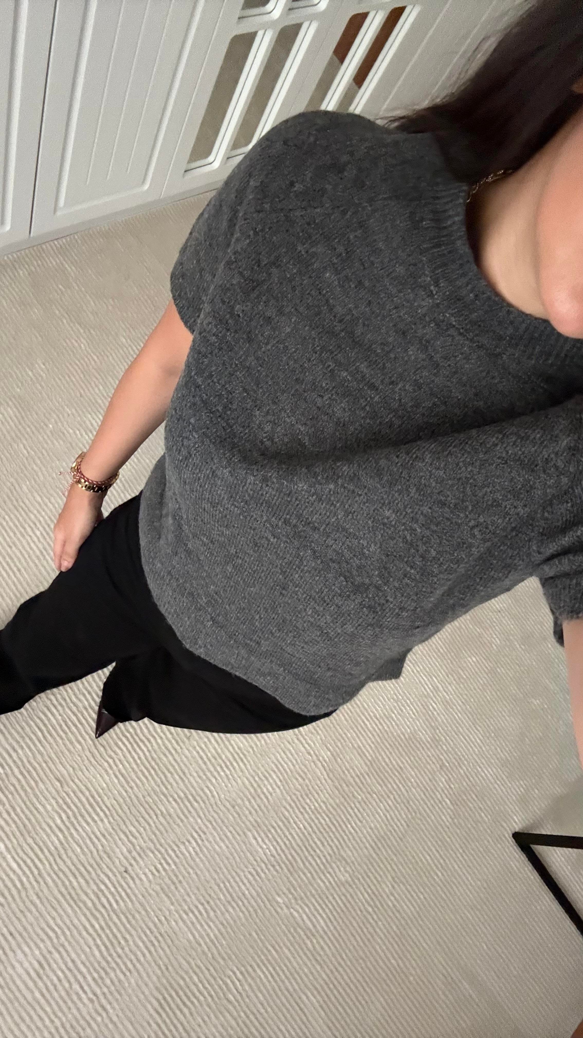 Kısa Kol Gri Örme Triko