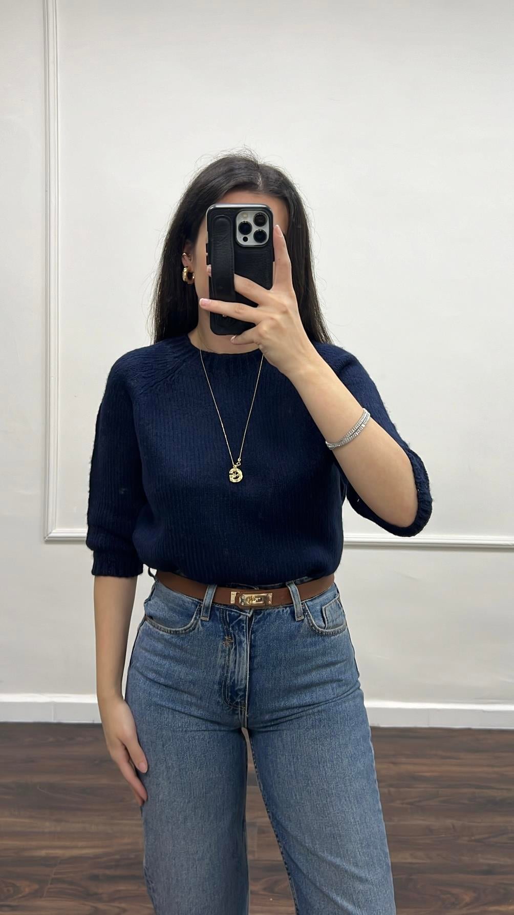 Laci Fakir Kol Basıc Triko Bluz