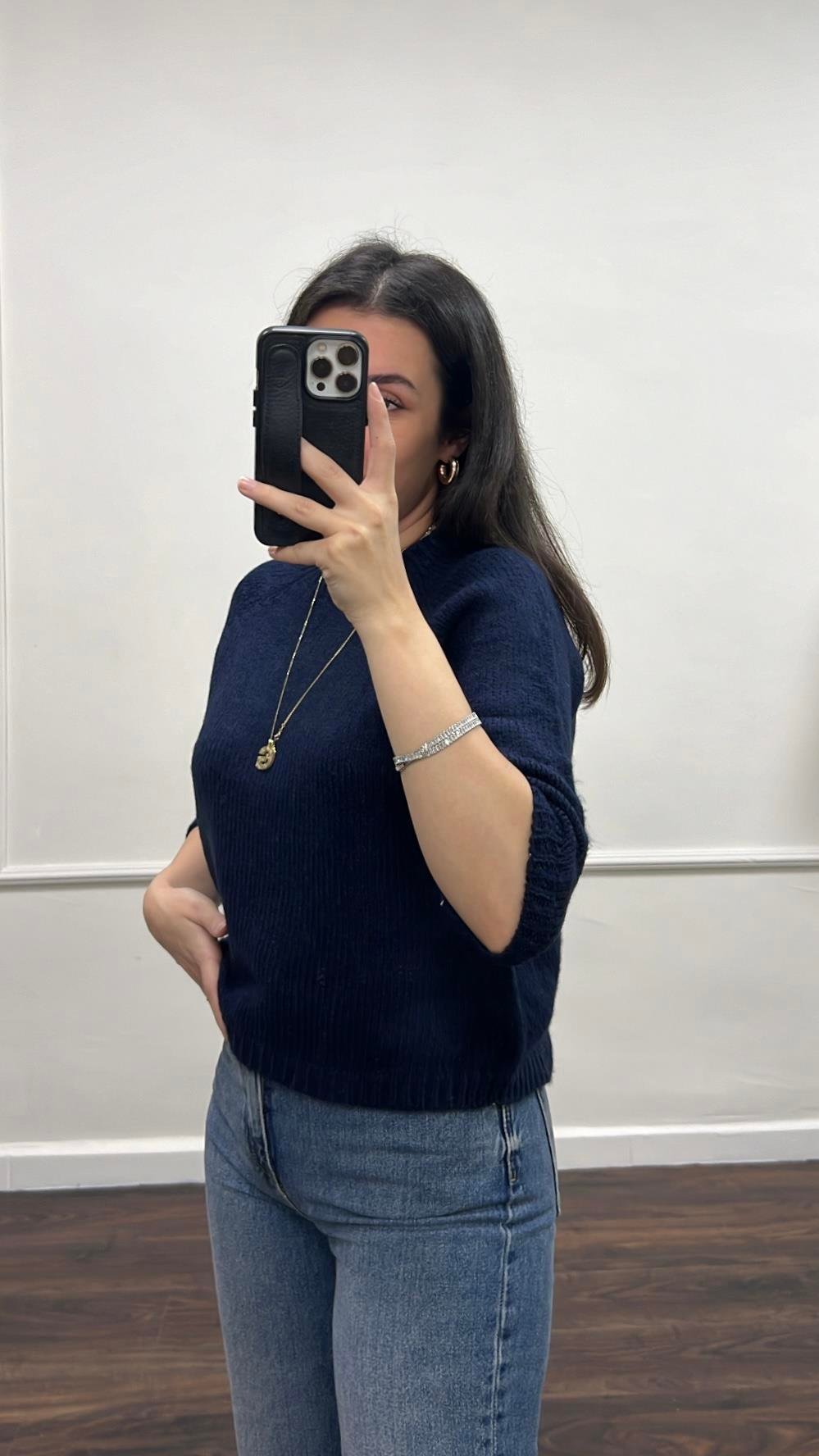 Laci Fakir Kol Basıc Triko Bluz