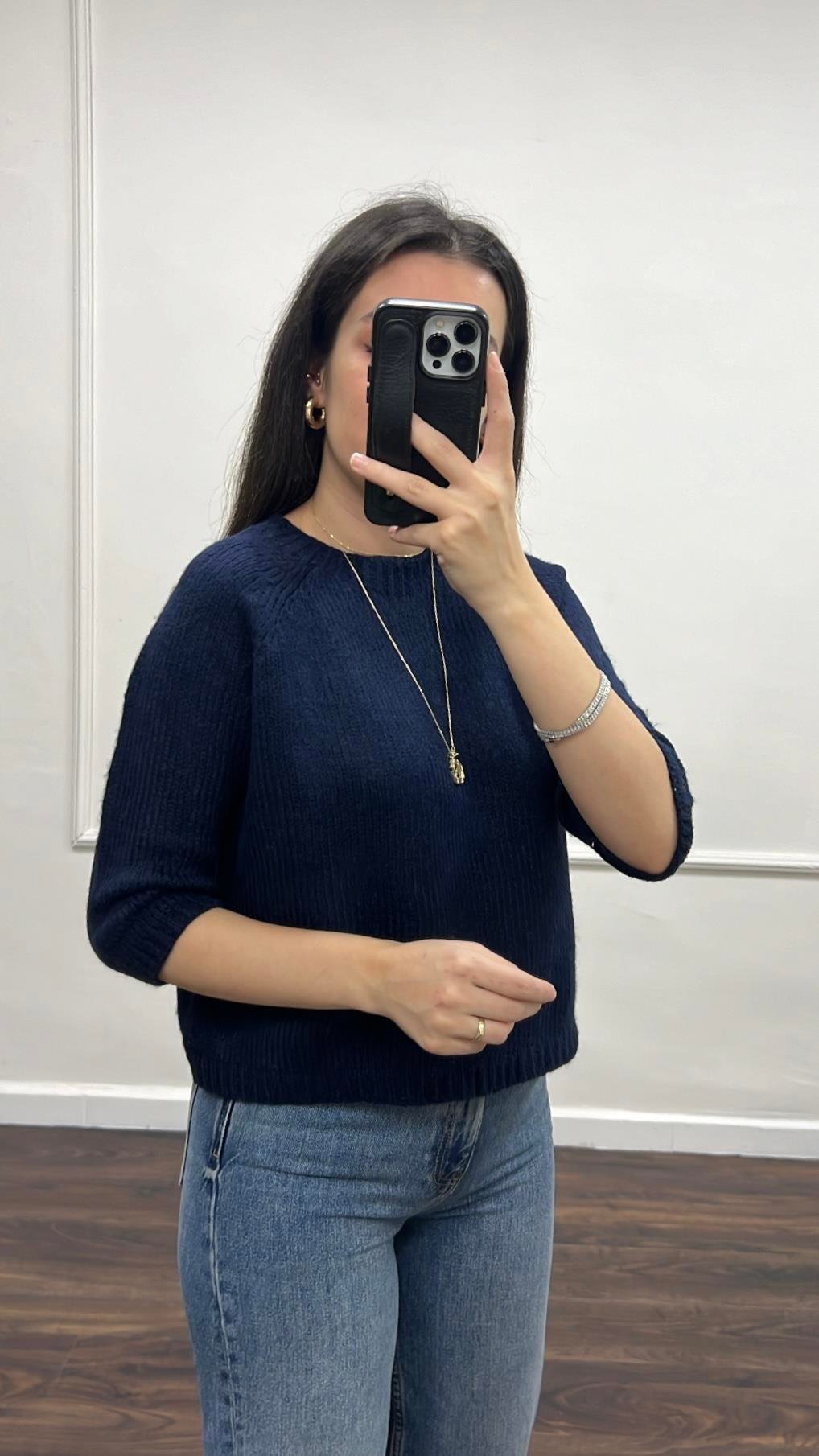 Laci Fakir Kol Basıc Triko Bluz