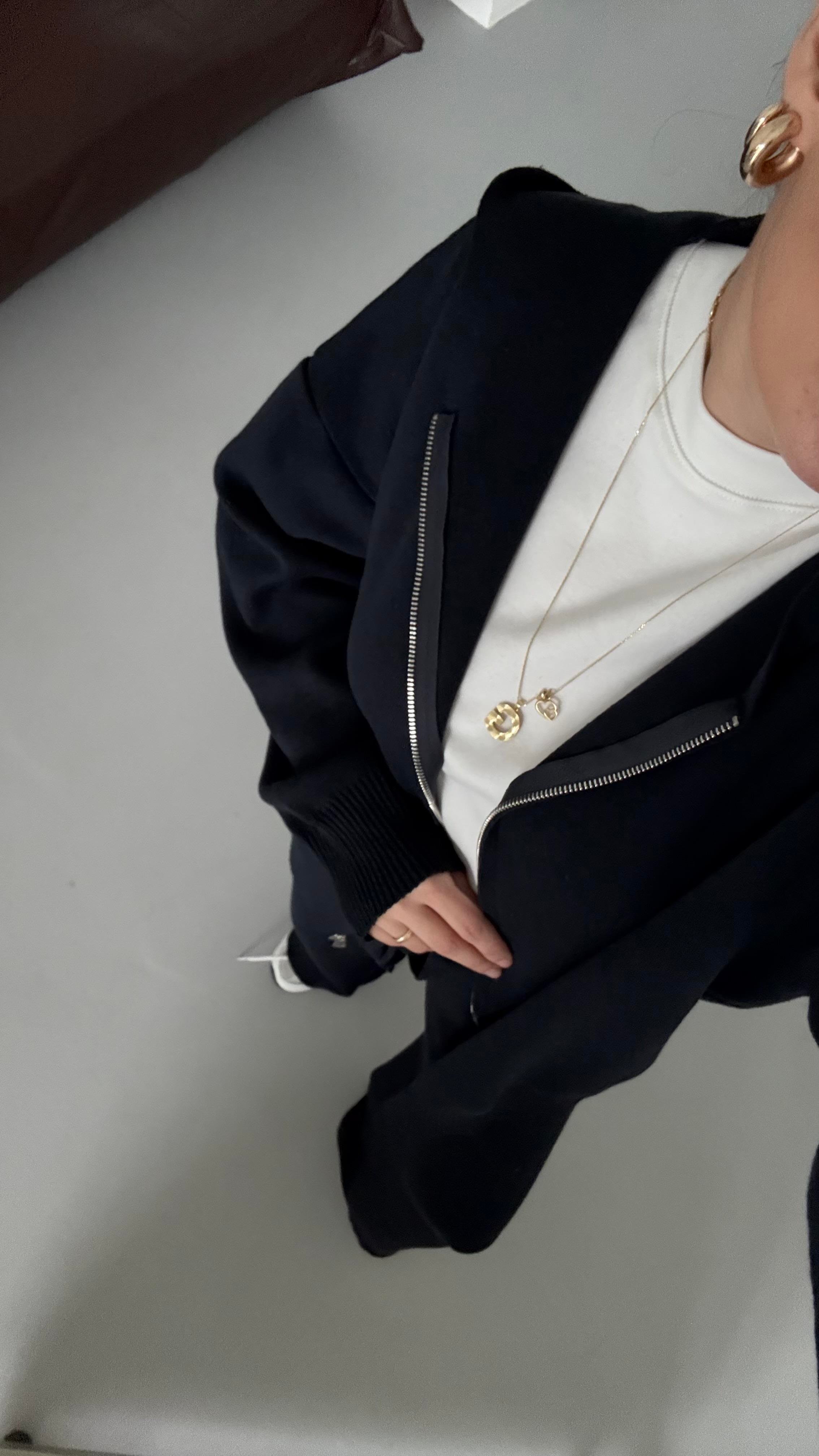 Lacivert Çift Fermuar Çelik Örme Takım