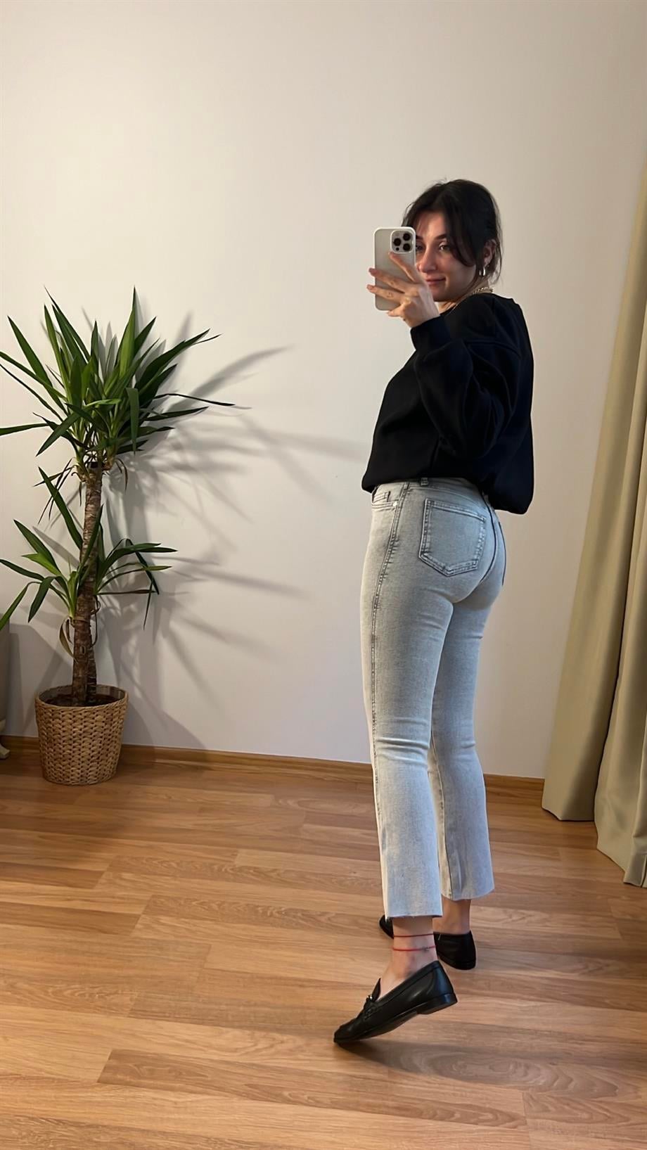 LANDİ GRİ FALRE JEAN