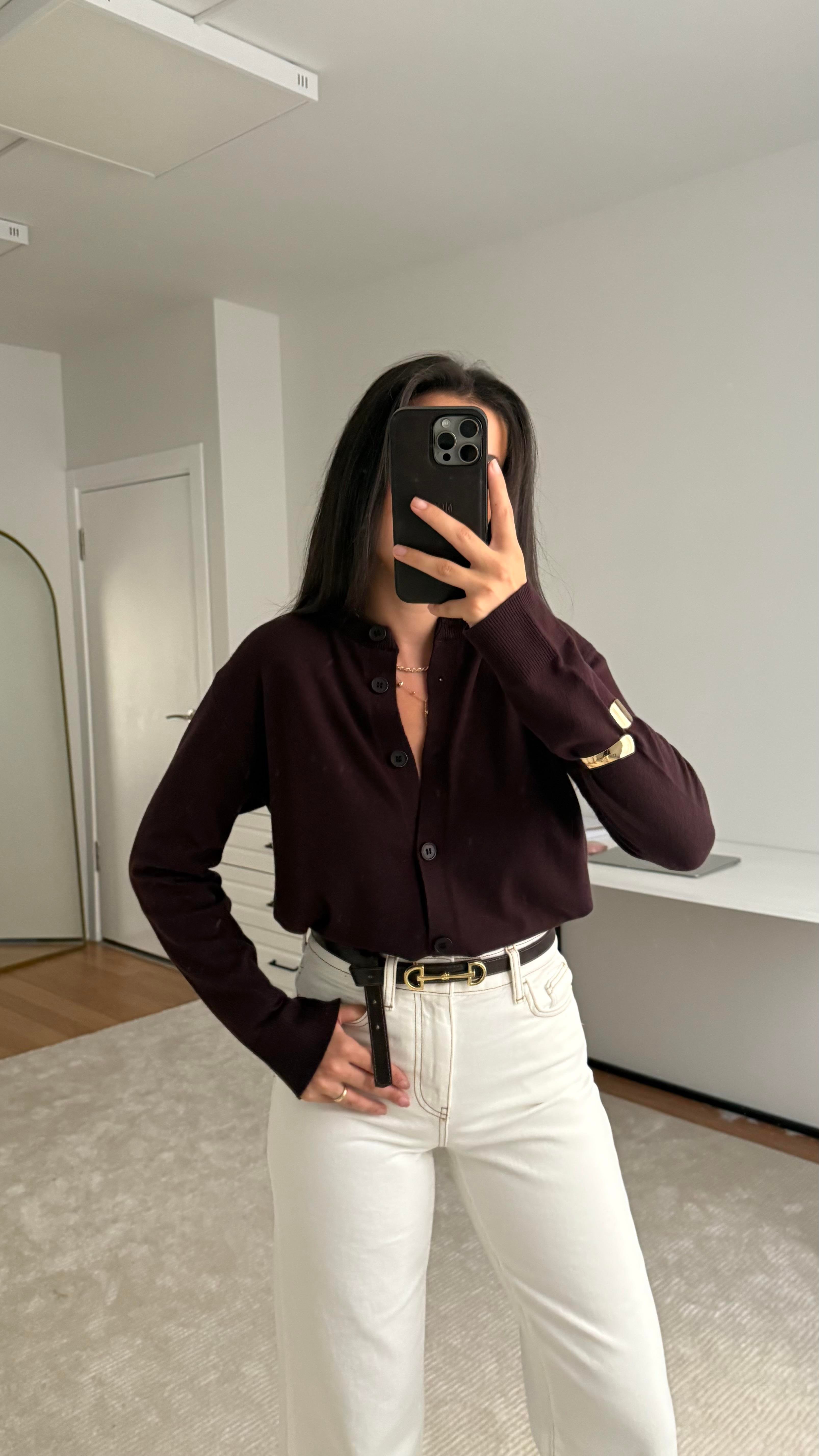 Mad Acı Kahve Dokulu Basıc Triko Hırka