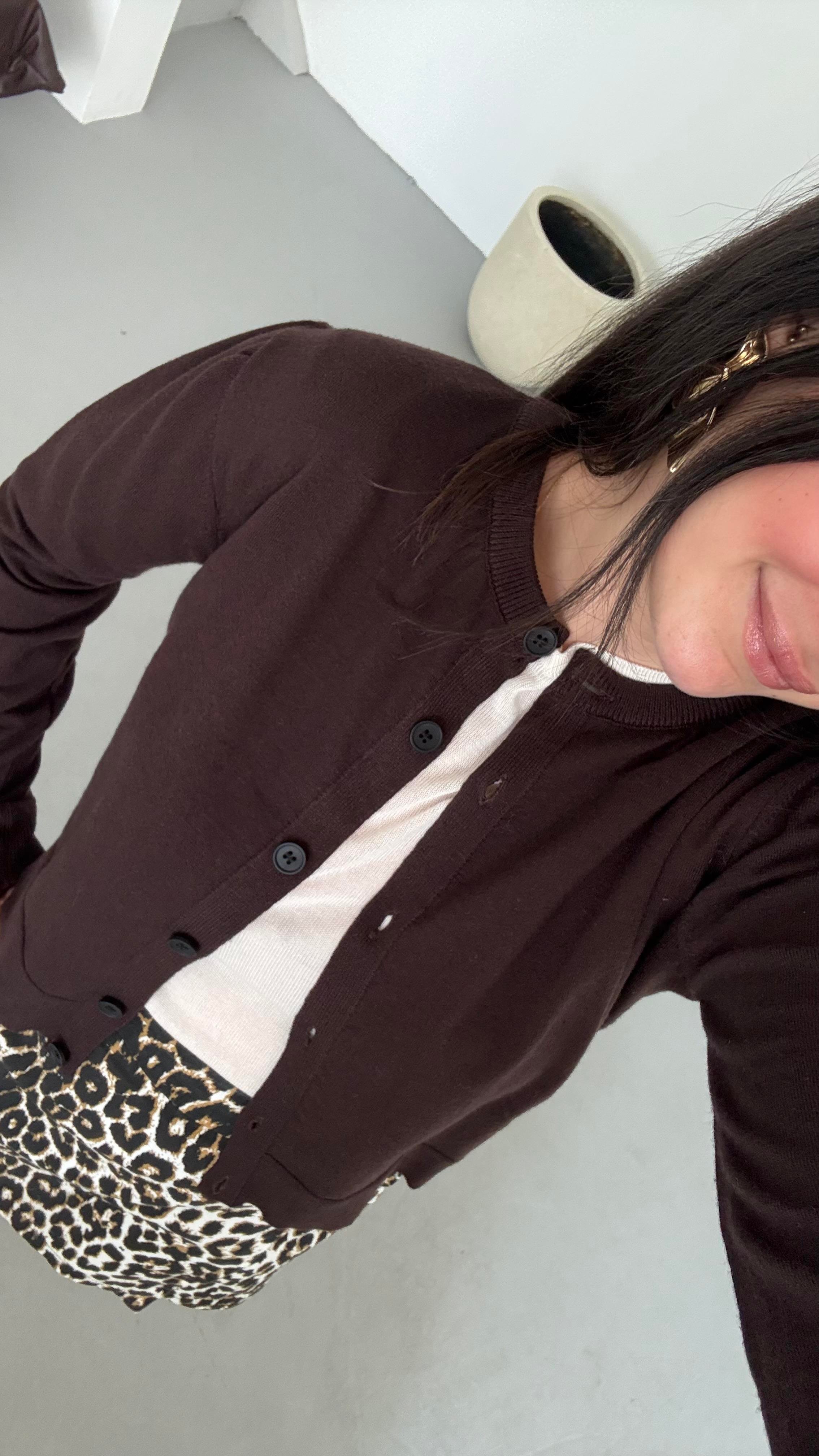 Mad Acı Kahve Dokulu Basıc Triko Hırka