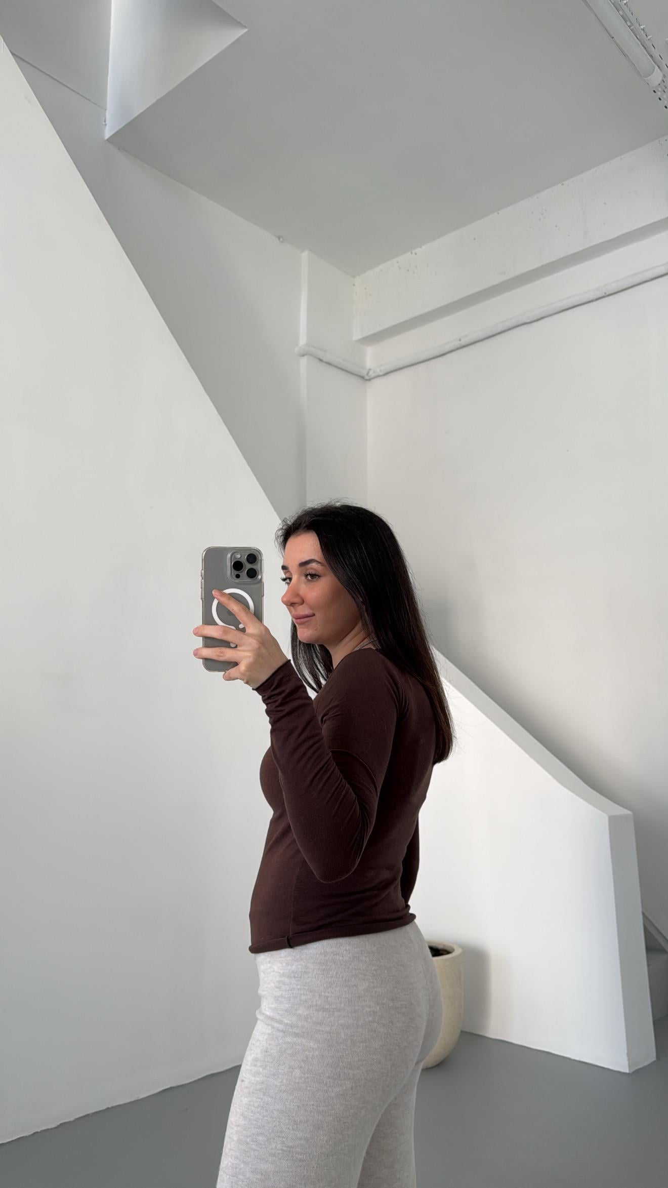 Mad Acı Kahve Kaşmir Karışımlı Basıc Bluz