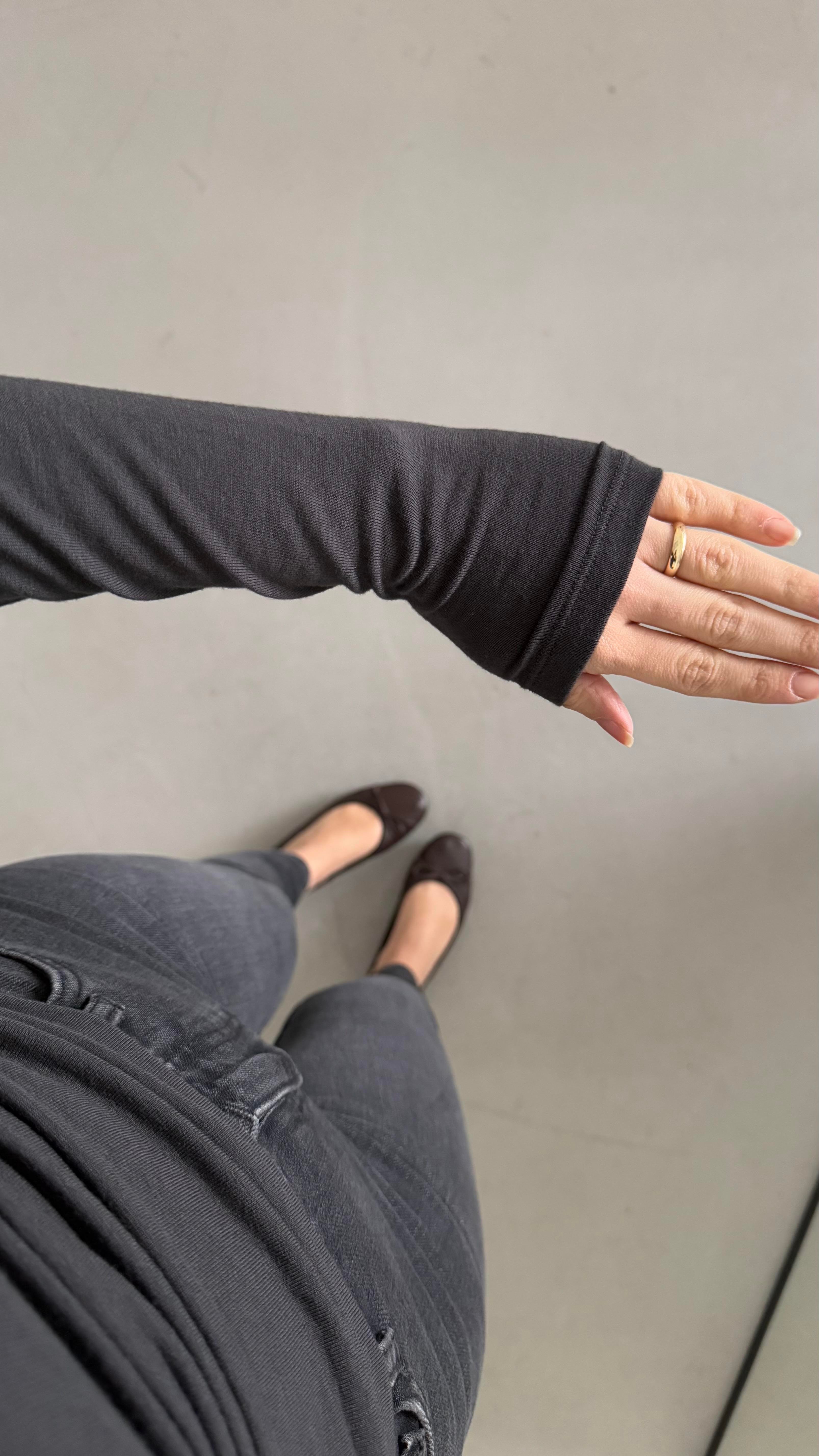 Mad Antrasit Kaşmir Karışımlı Drapeli Bluz