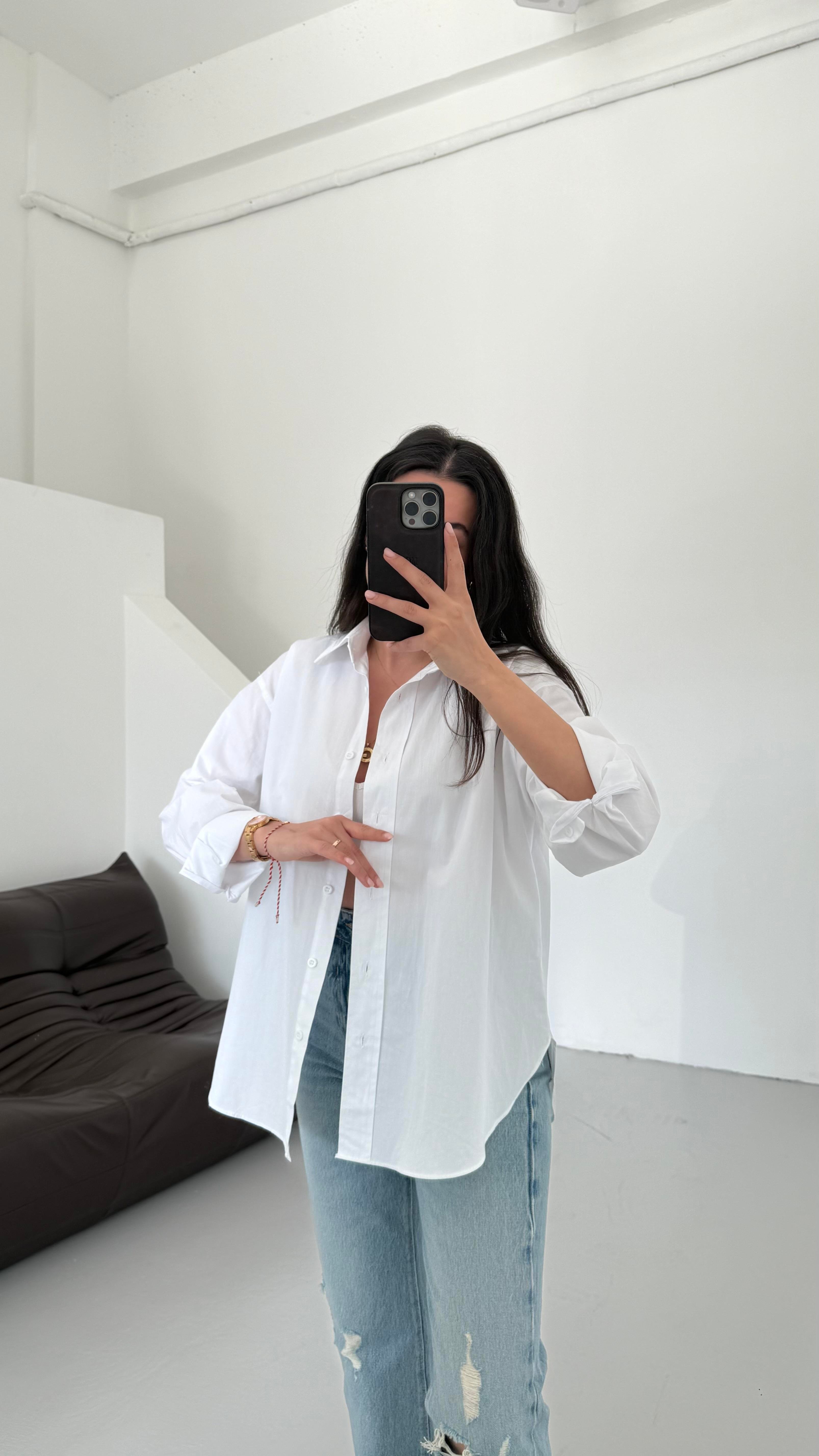 Mad Beyaz Basıc Poplin Gömlek