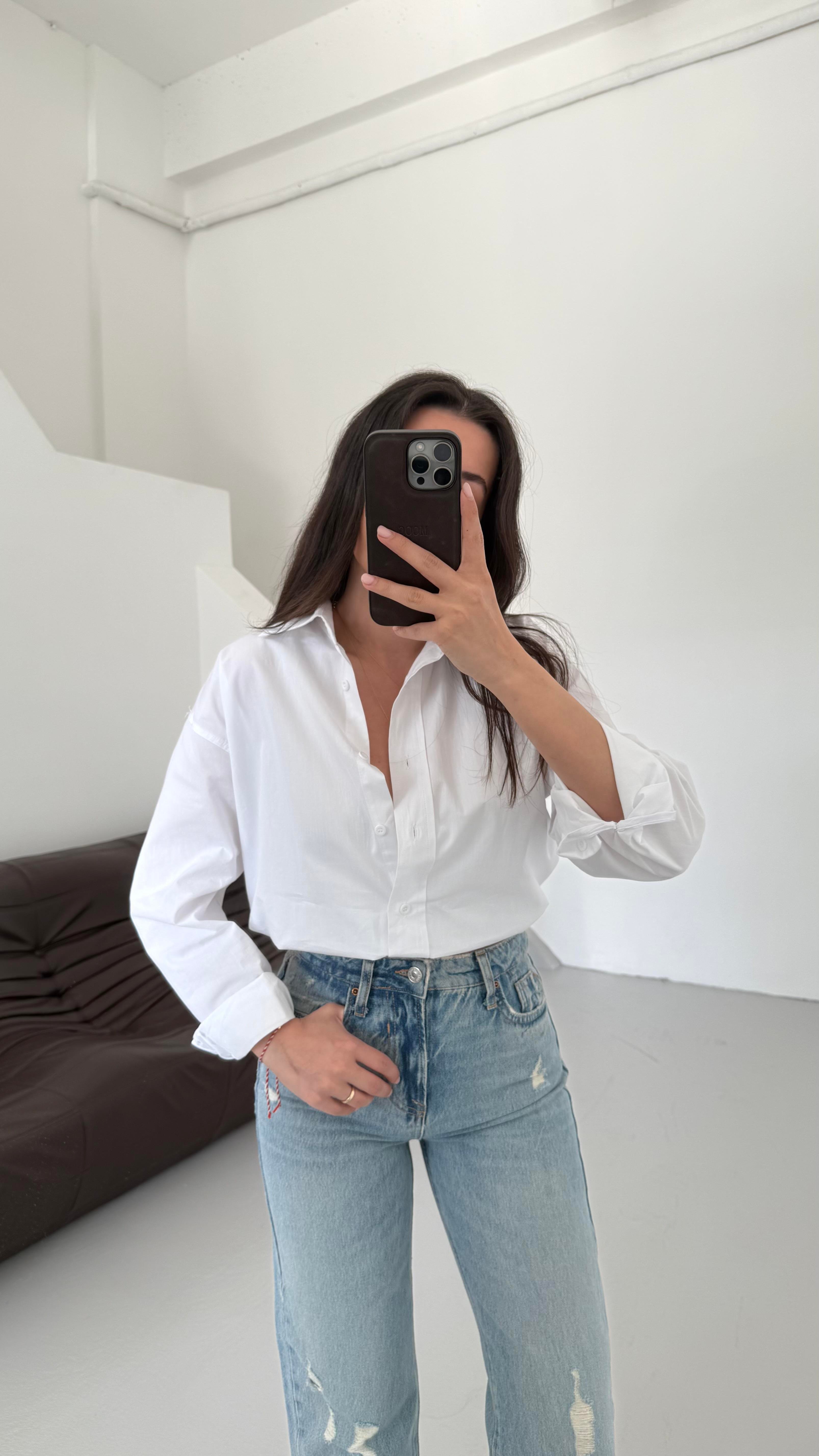 Mad Beyaz Basıc Poplin Gömlek