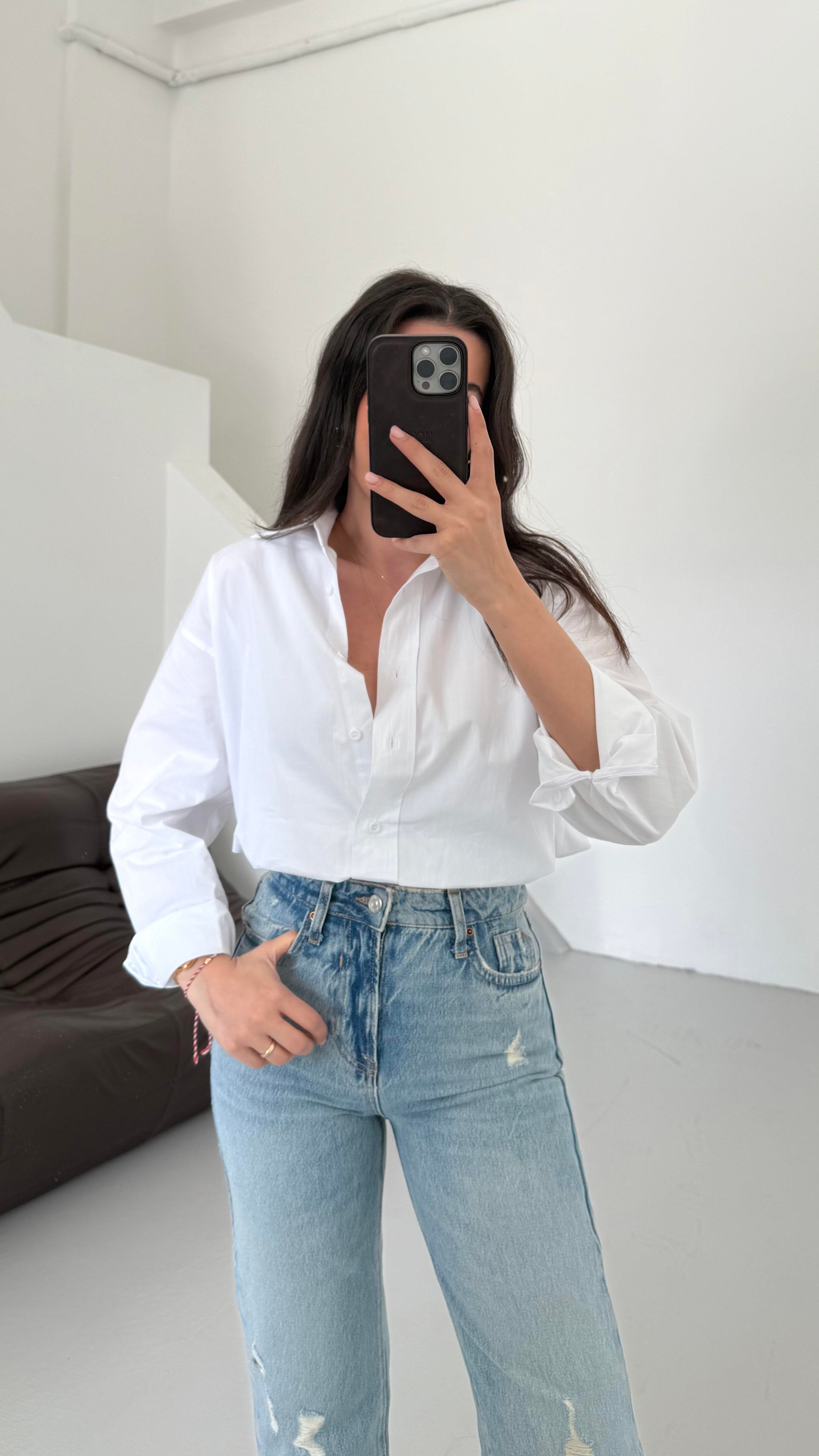 Mad Beyaz Basıc Poplin Gömlek