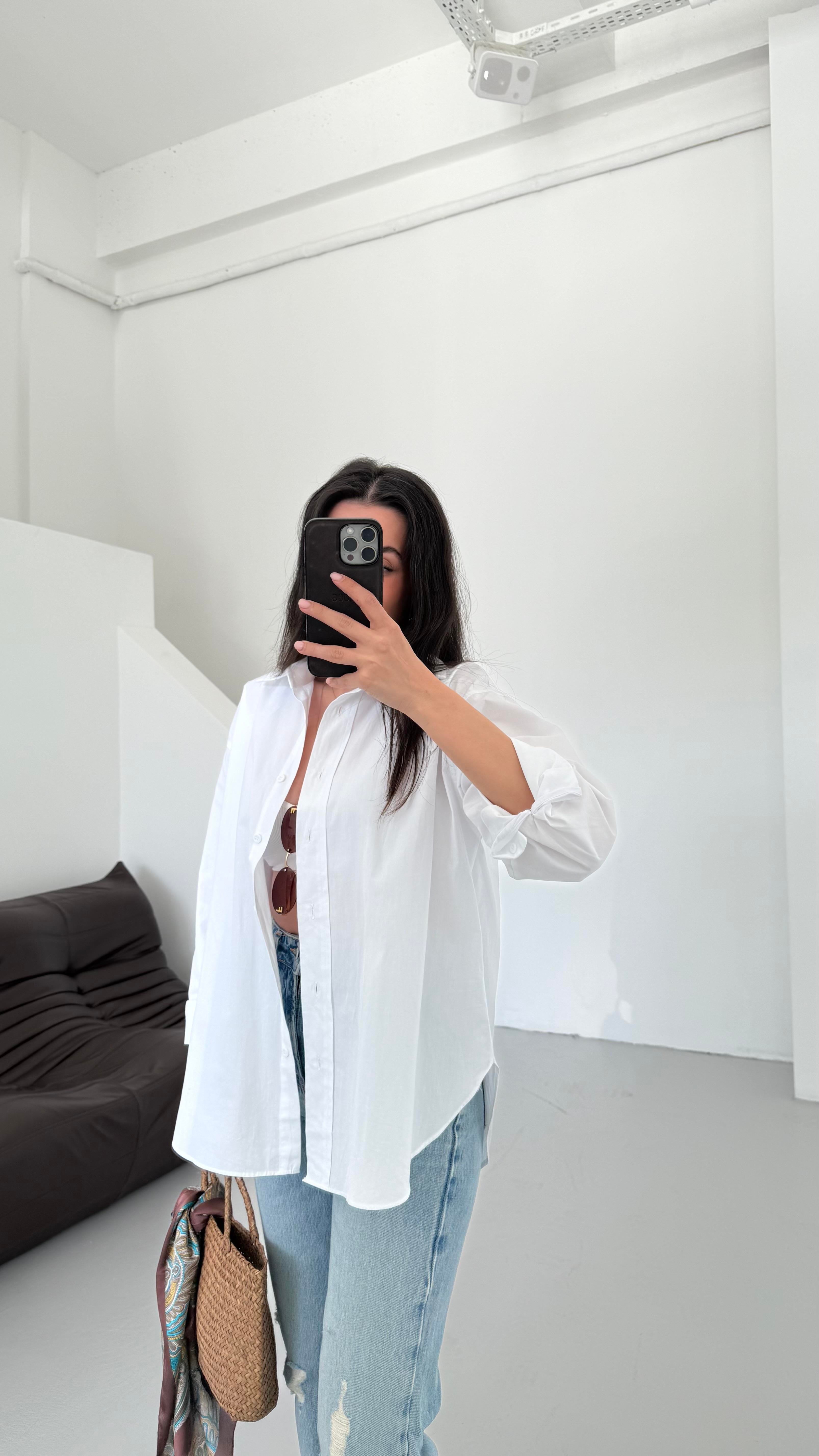 Mad Beyaz Basıc Poplin Gömlek