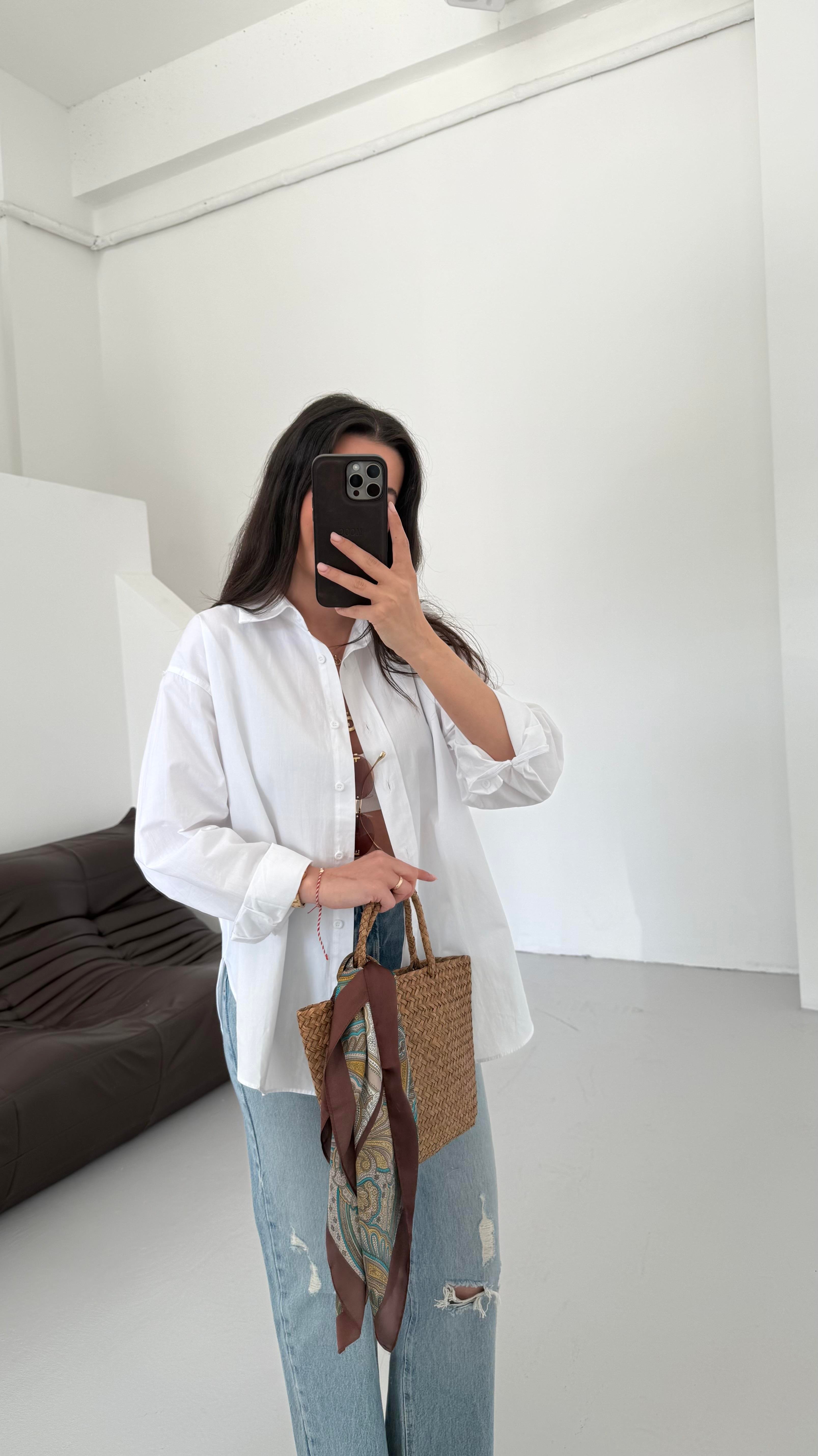 Mad Beyaz Basıc Poplin Gömlek