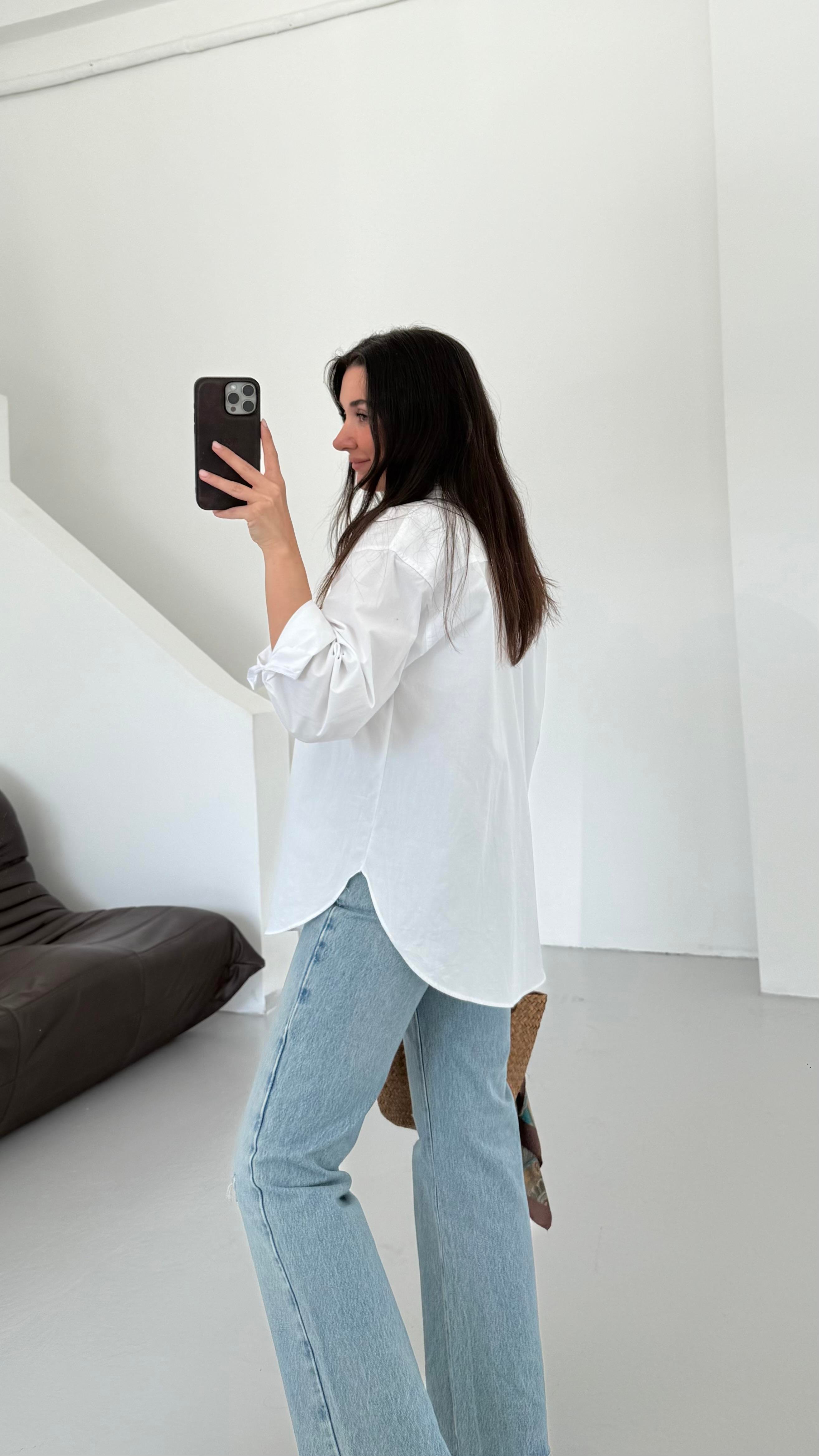 Mad Beyaz Basıc Poplin Gömlek