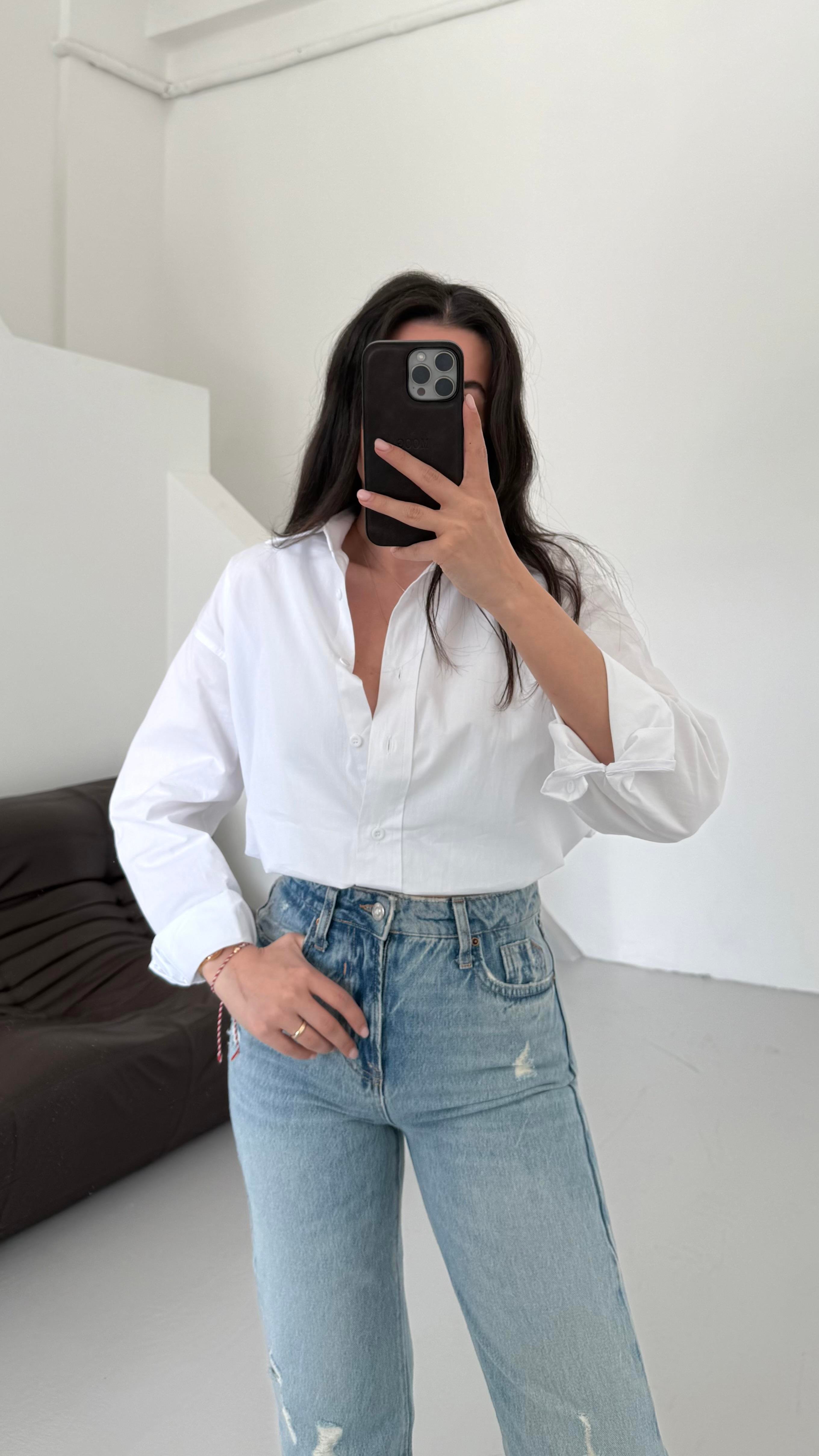 Mad Beyaz Basıc Poplin Gömlek