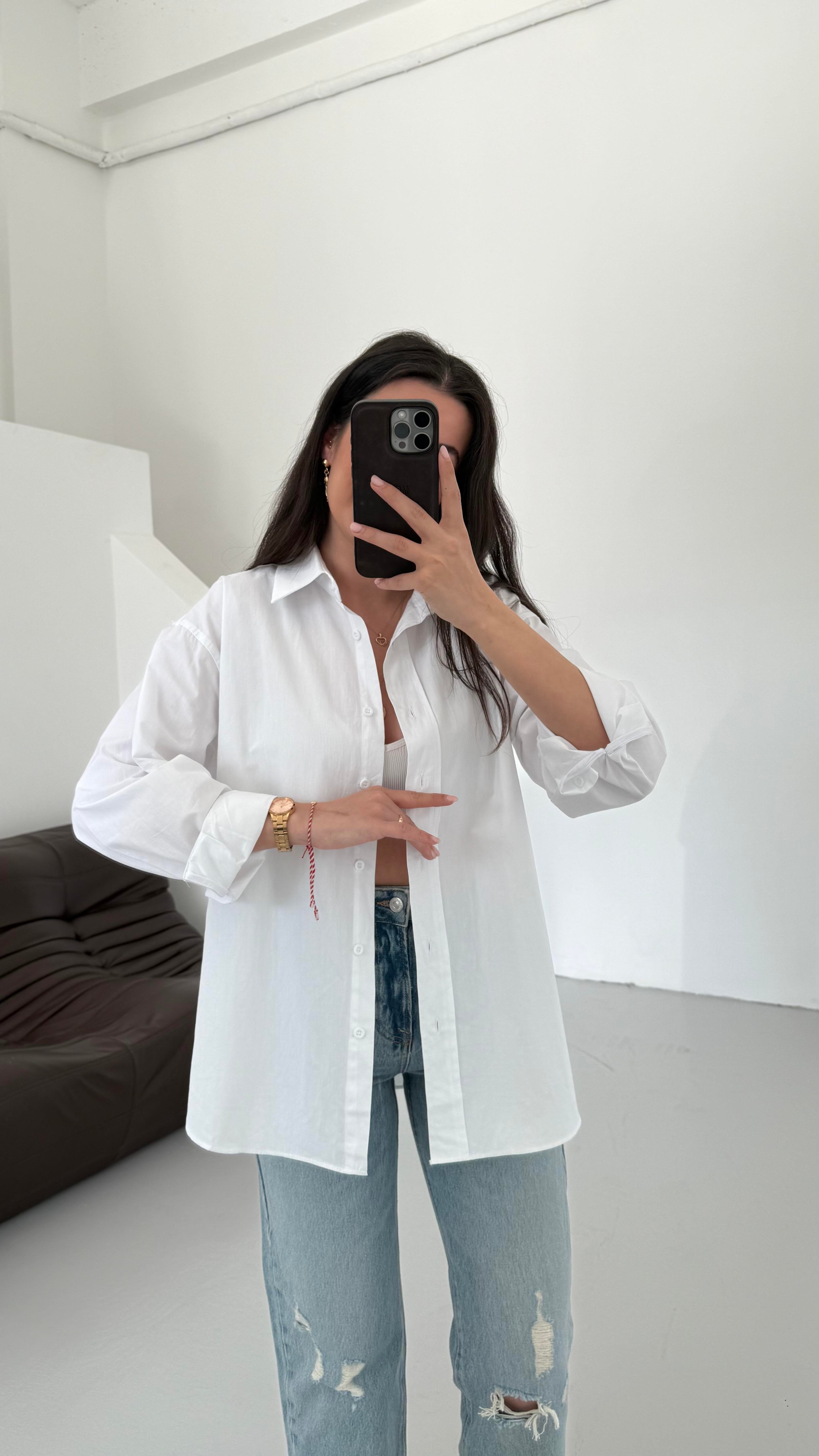 Mad Beyaz Basıc Poplin Gömlek