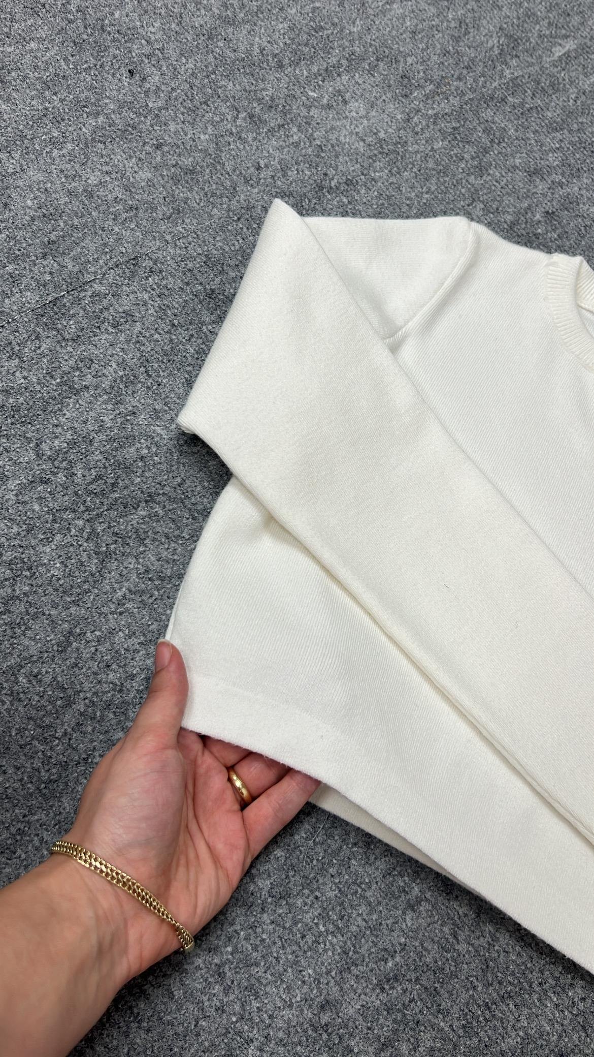 MAD BEYAZ SIK ÖRME CROP TRİKO