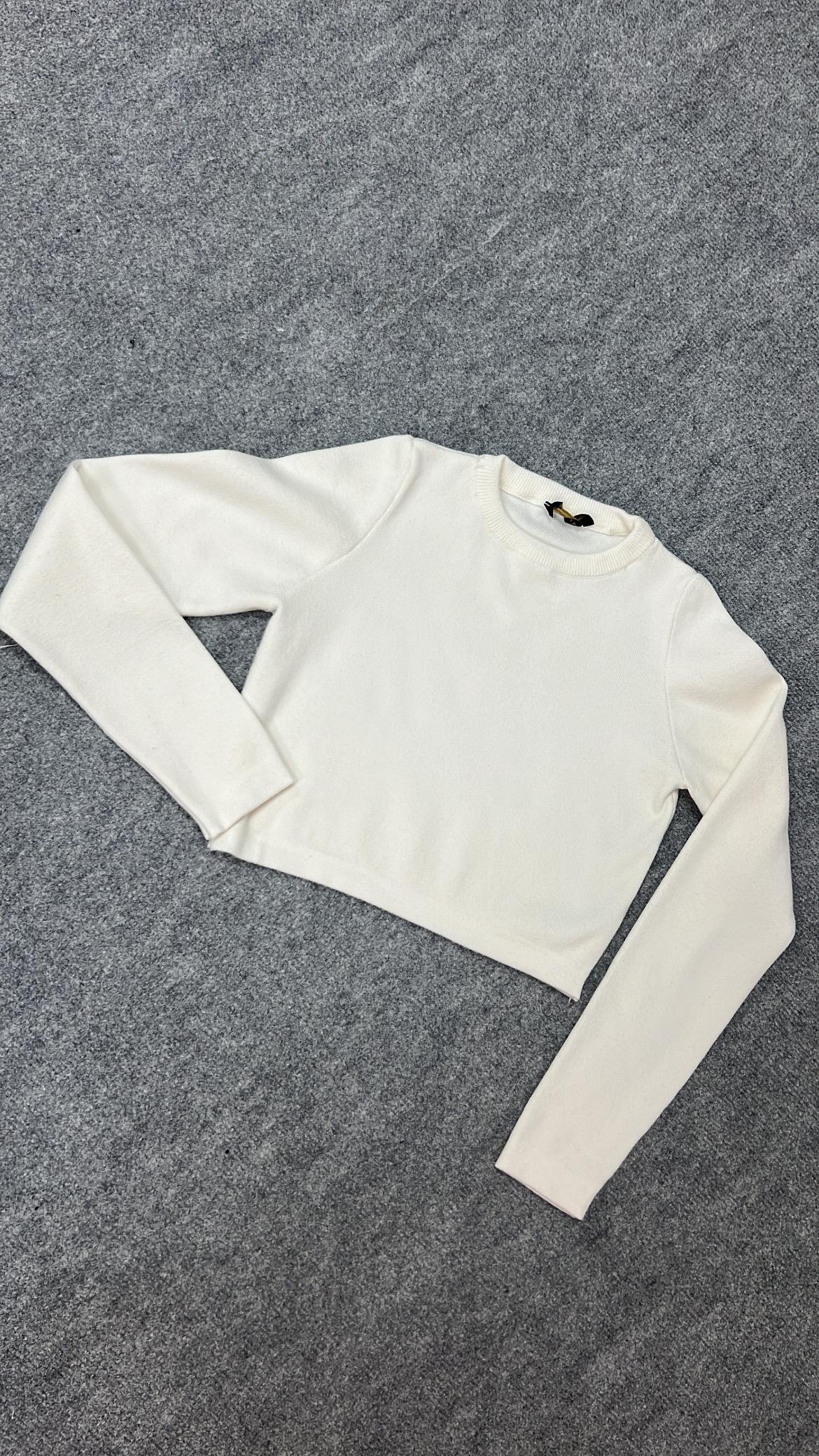 MAD BEYAZ SIK ÖRME CROP TRİKO