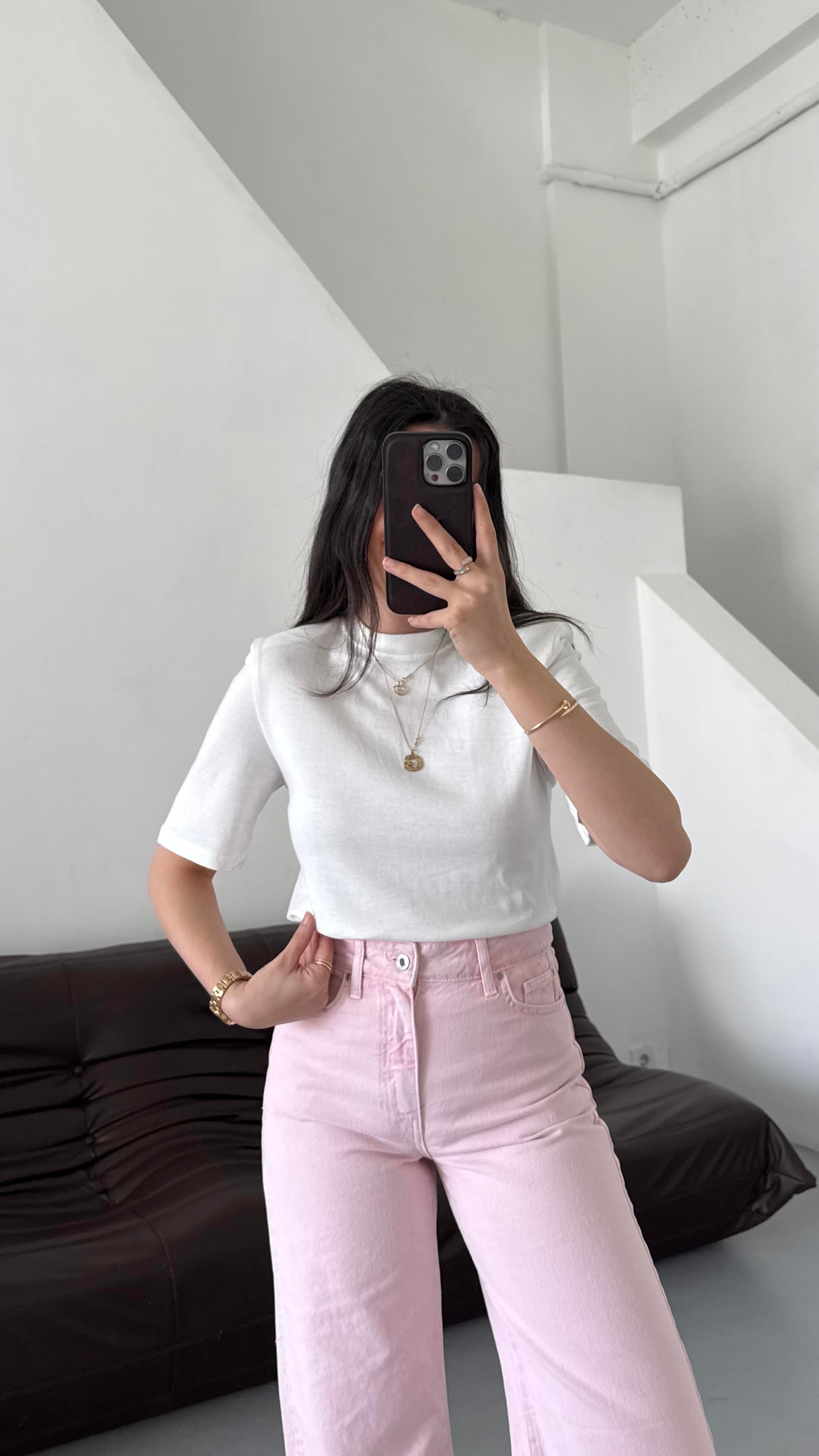 Mad Beyaz Vatkalı Basıc Tişört