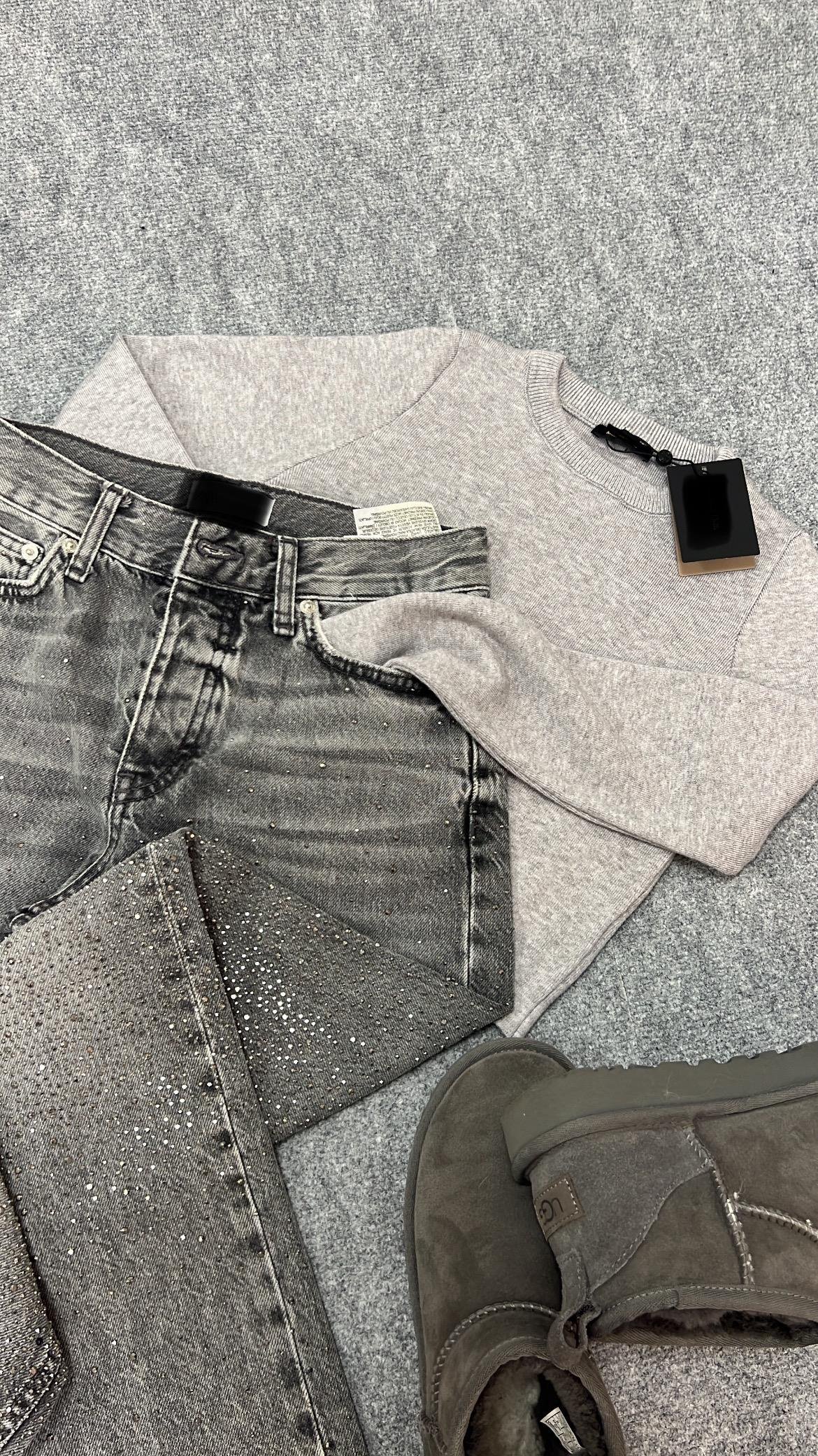 MAD GRİ SIK ÖRME CROP TRİKO