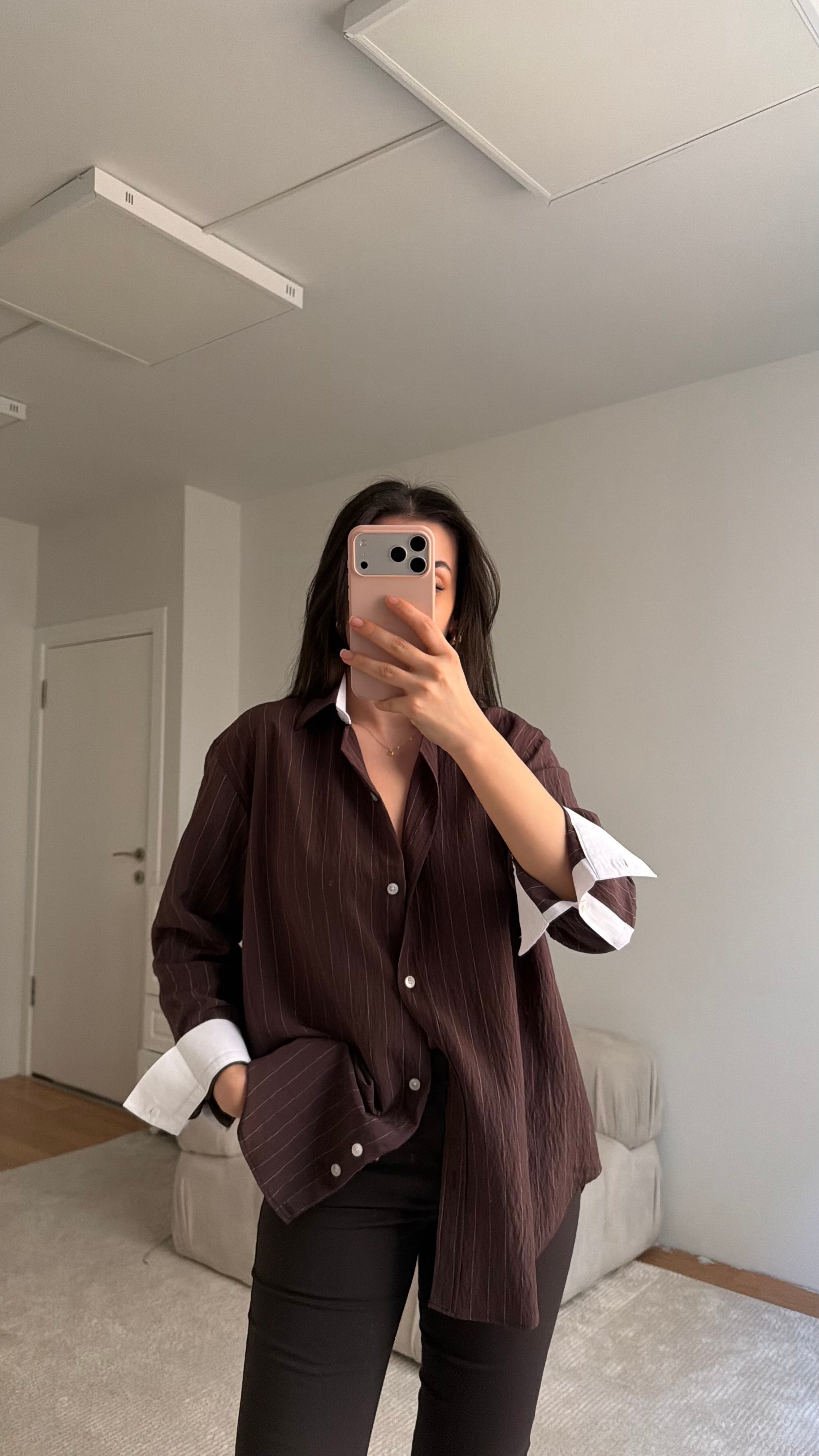 Mad Kahve Premium Çizgili Gömlek