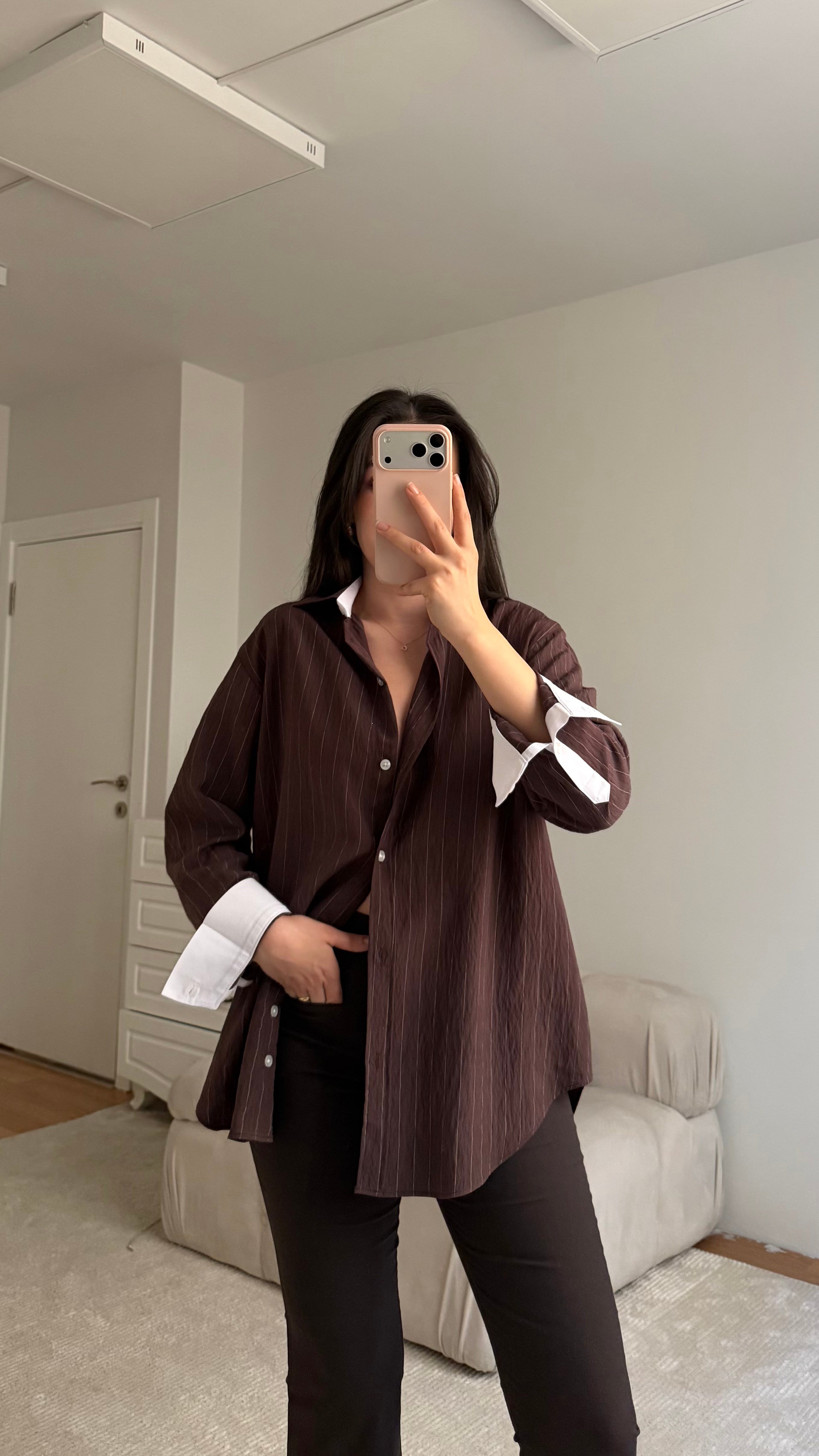 Mad Kahve Premium Çizgili Gömlek