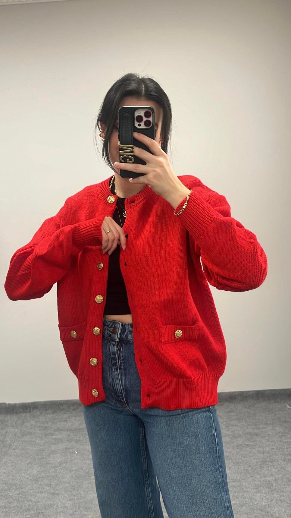 MAD KIRMIZI ÖRME HIRKA/CEKET